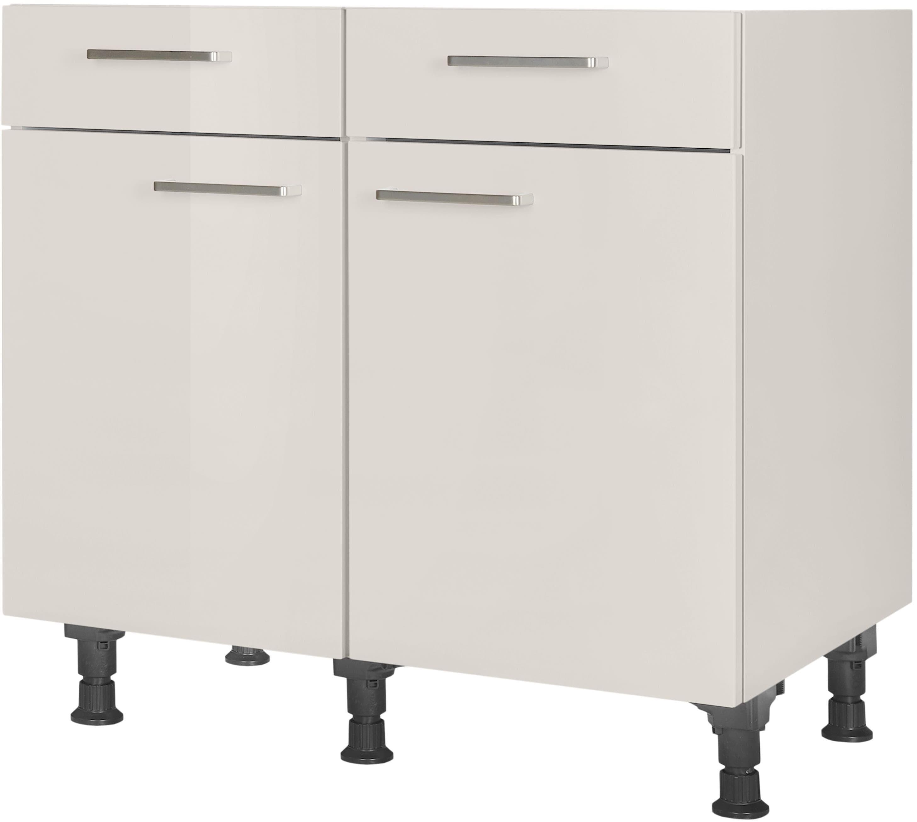 Nobilia Flash Unterschrank 90cm Grau Soft-Close vormontiert