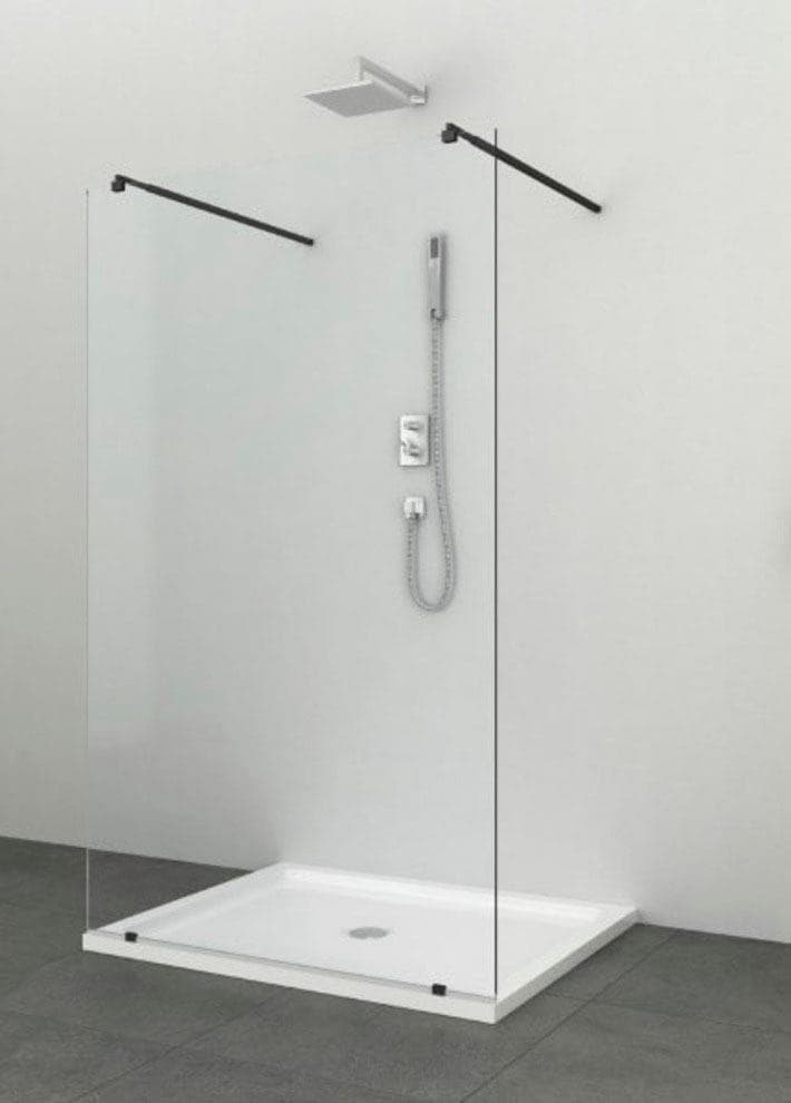 Walk-in-Dusche SANOTECHNIK Freedom I Black Einscheibensicherheitsglas