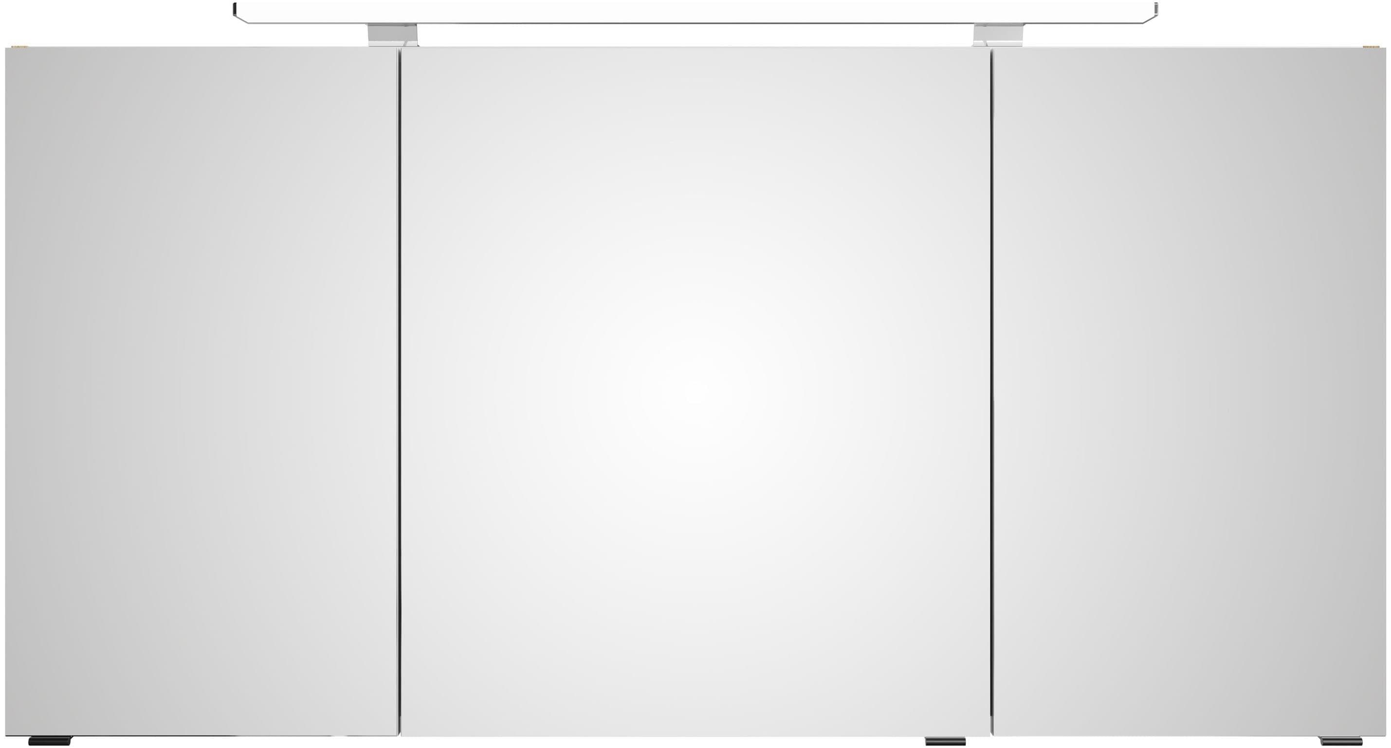 Badezimmerspiegel mit LED & 3 Türen | Glasböden & Dämpfung