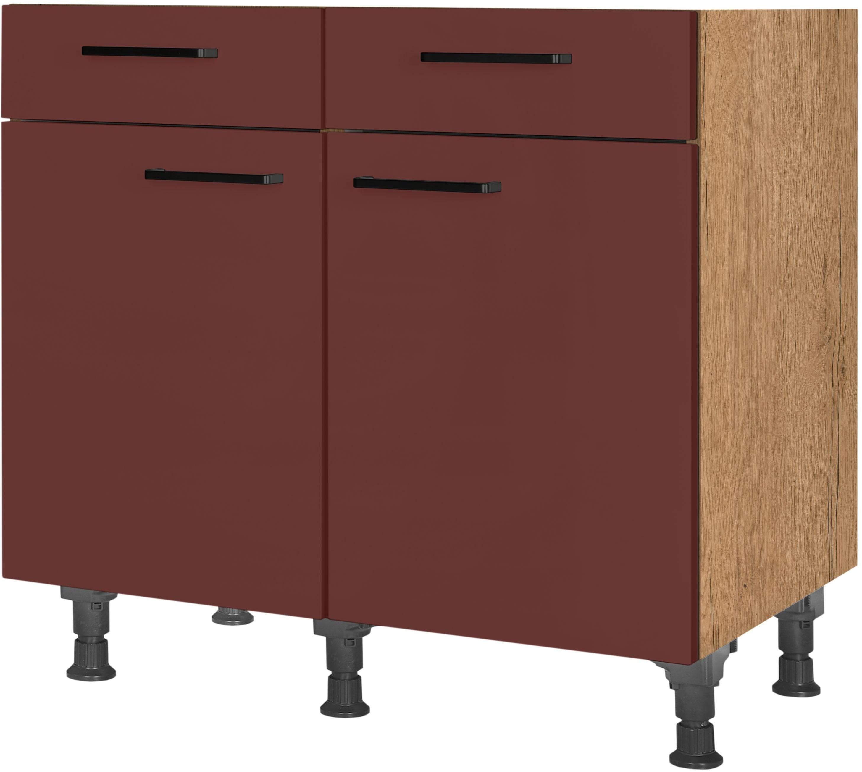 Nobilia Easytouch Unterschrank 90 cm Rostrot mit Soft-Close