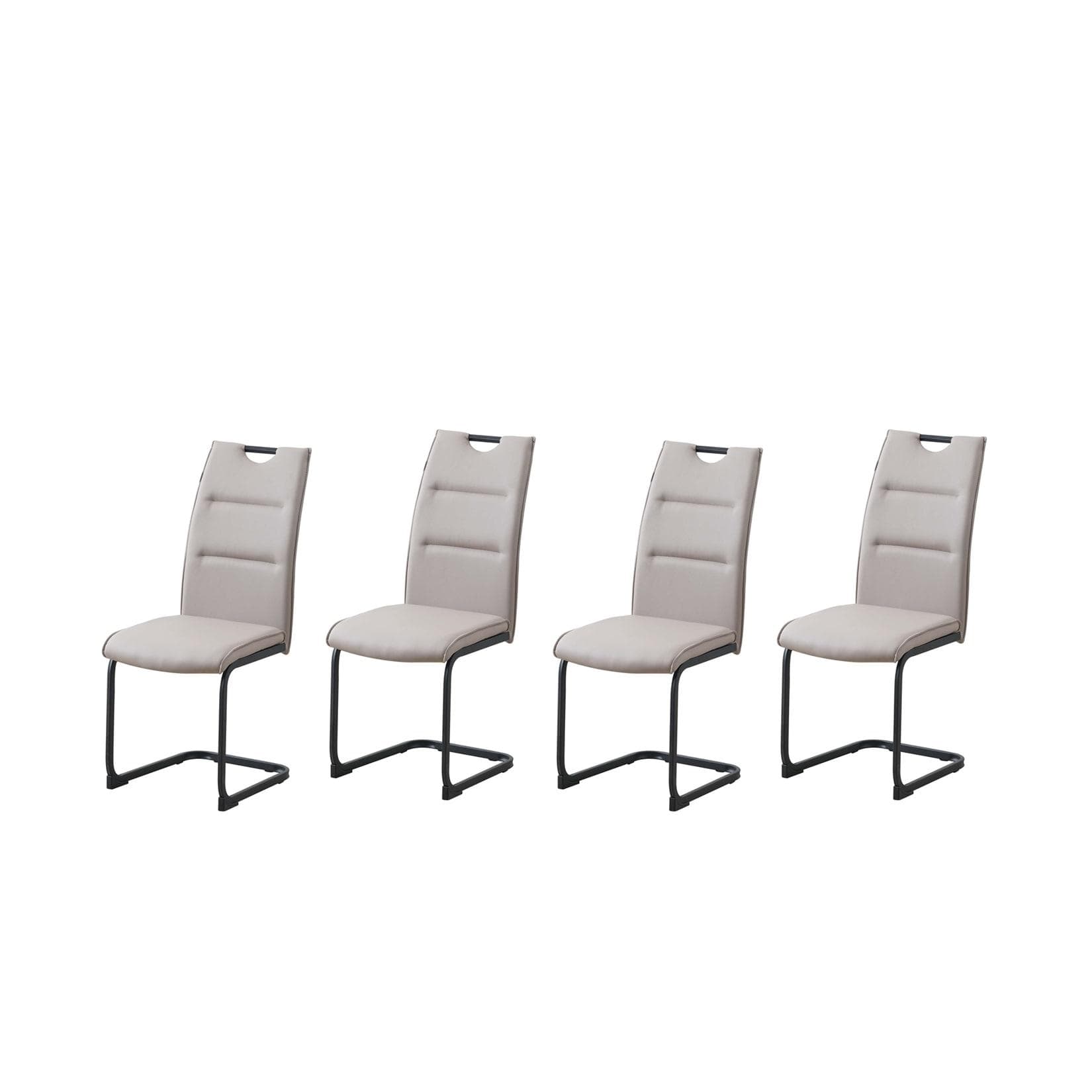 Cappuccino Kunstleder Freischwinger Stühle (Set, 4) für Esszimmer