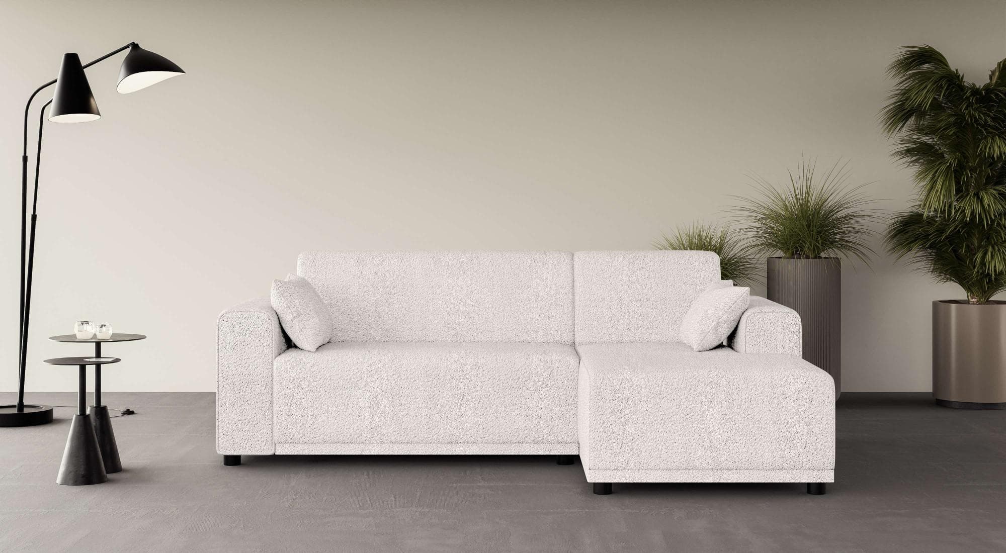 HOME AFFAIRE Ecksofa TAMMO Beige L-Form mit Recamiere
