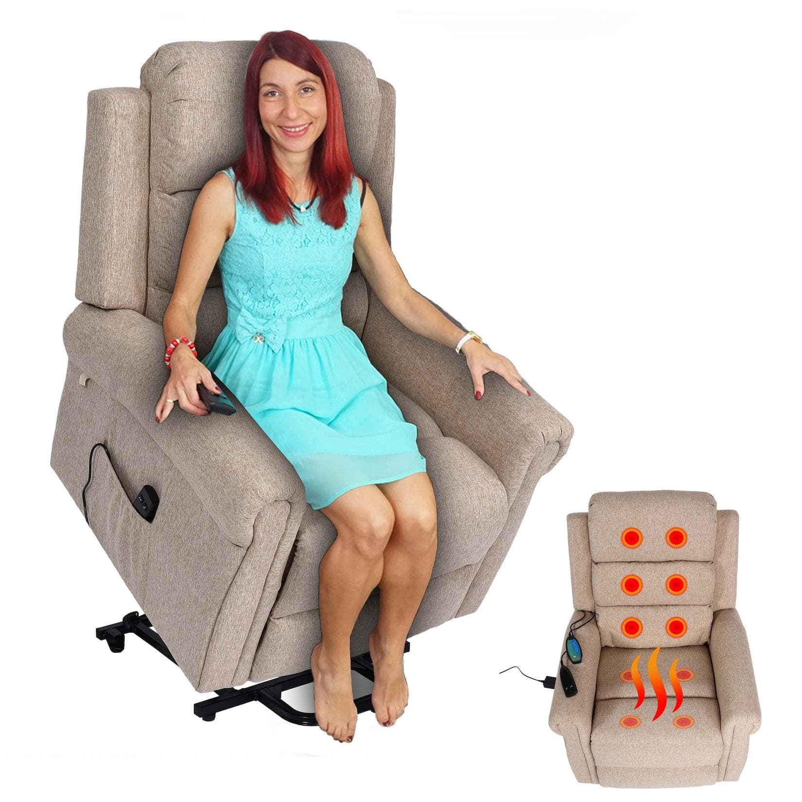 MCW TV-Sessel K63 elektrisch mit Massage, Heizung & Aufstehhilfe