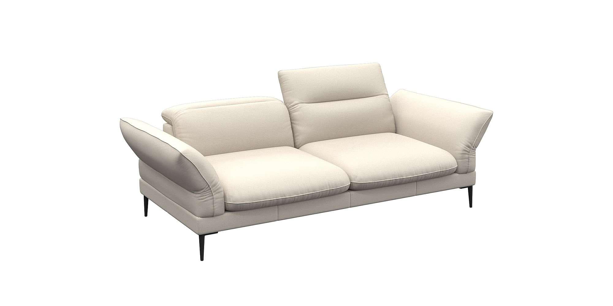 FLEXLUX Salino 2,5-Sitzer Relaxsofa Warm Weiß Echtleder