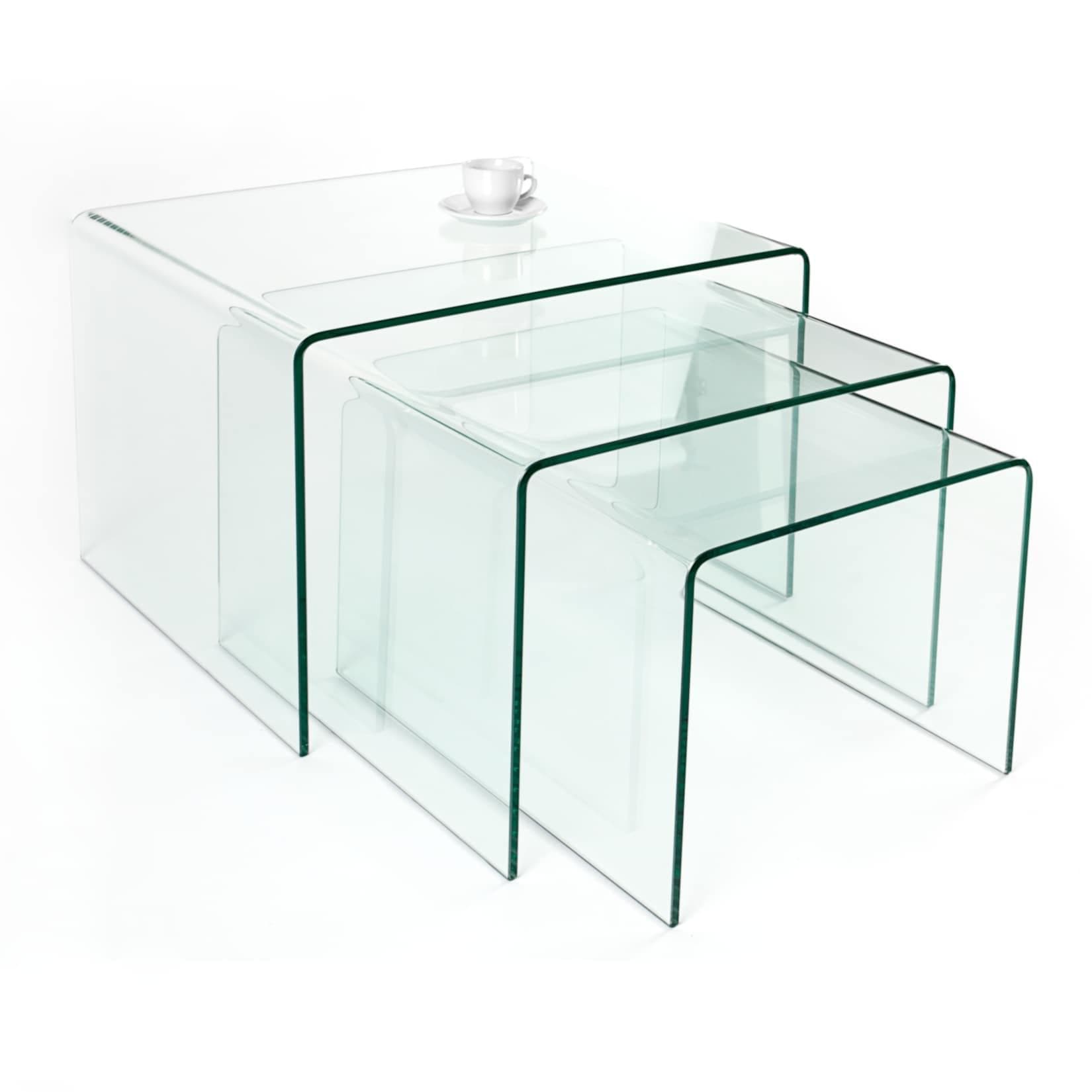 riess-ambiente Couchtisch FANTOME 60cm transparent 3er Set Glas Modern