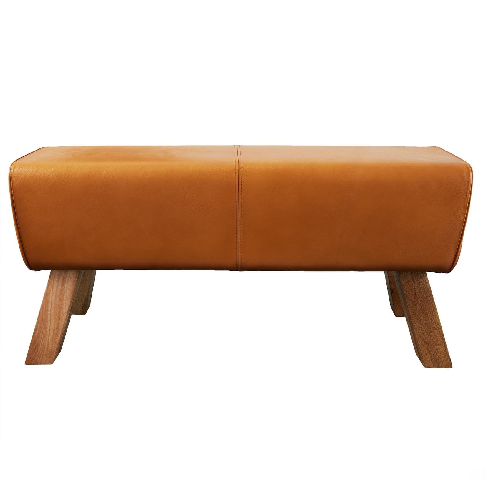 riess-ambiente Sitzbank TURNBOCK Cognac Echtleder Mangoholz Retro