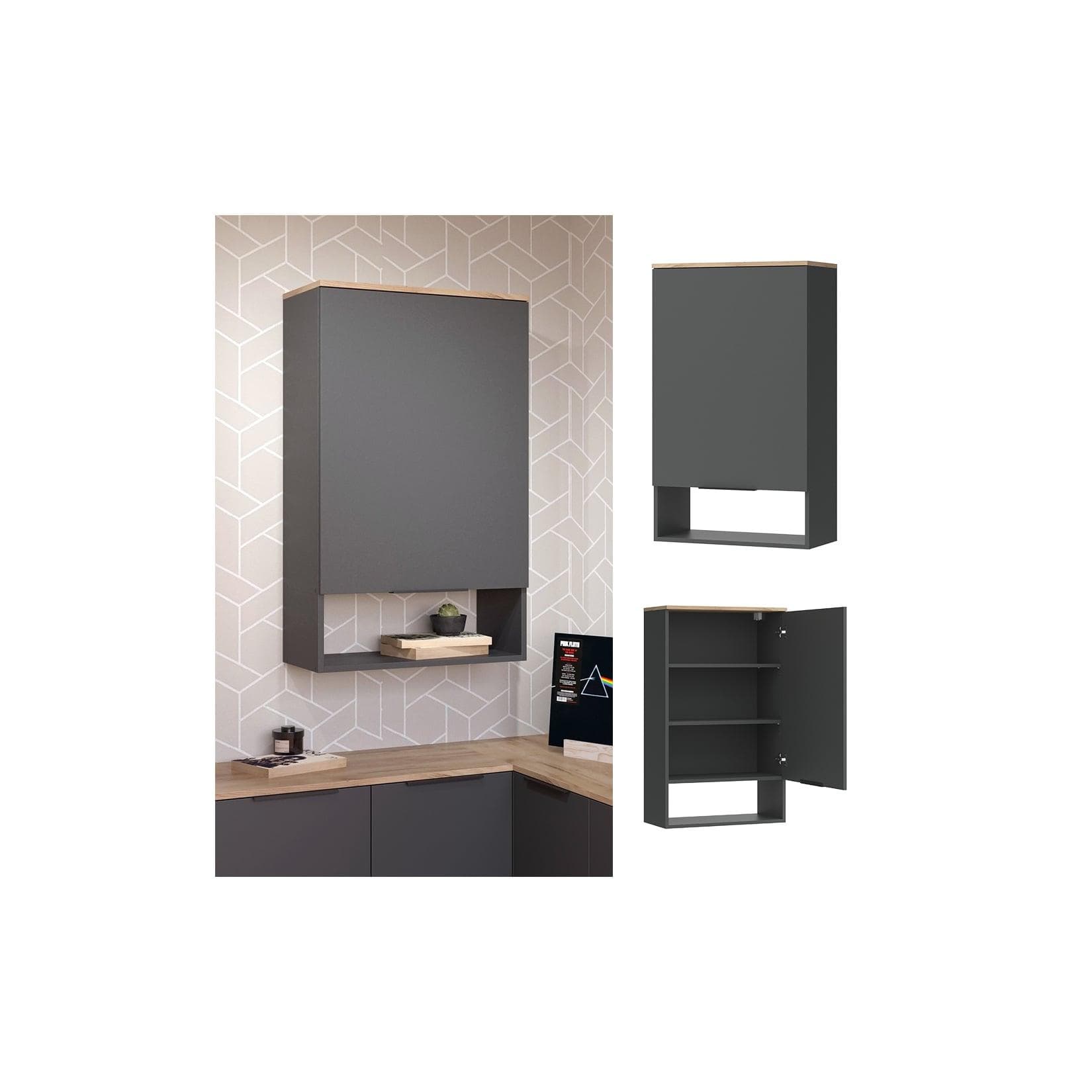 Vicco Highboard Wido Anthrazit/Sonoma mit Tür - Moderner Hängeschrank