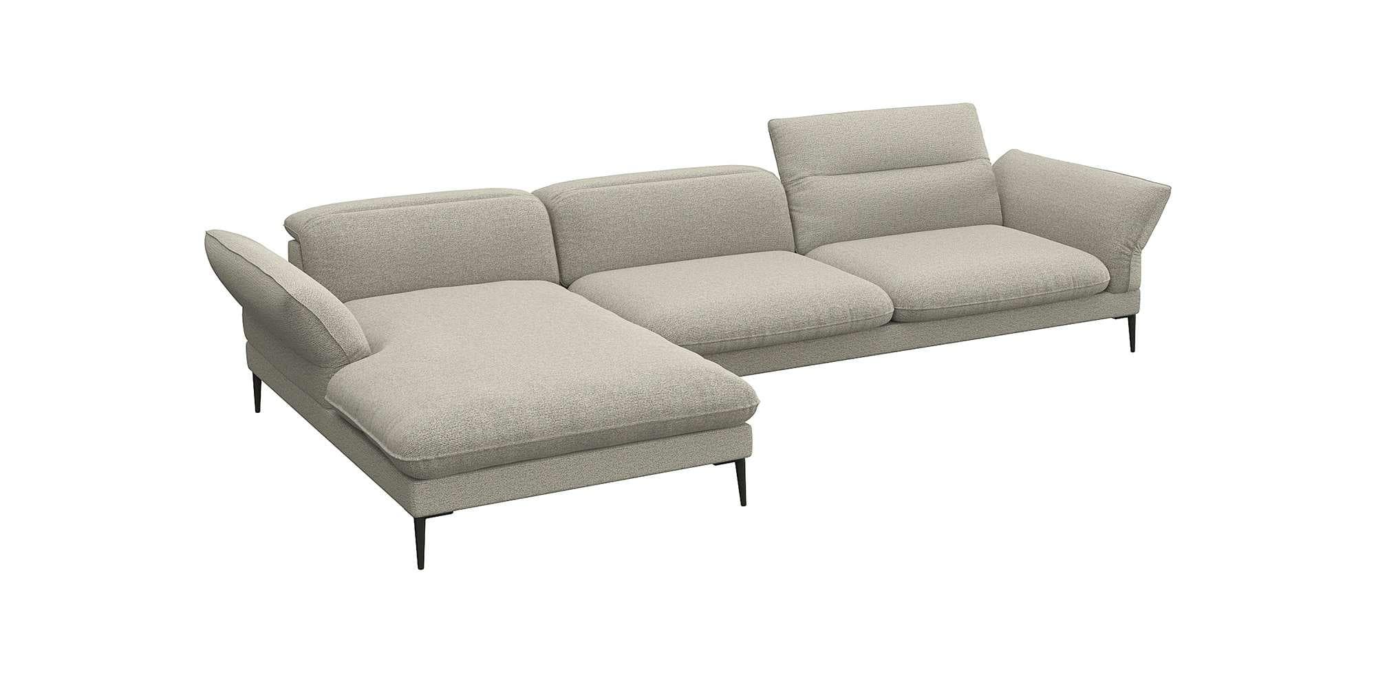 FLEXLUX Ecksofa Salino mit Recamiere und Verstellfunktion