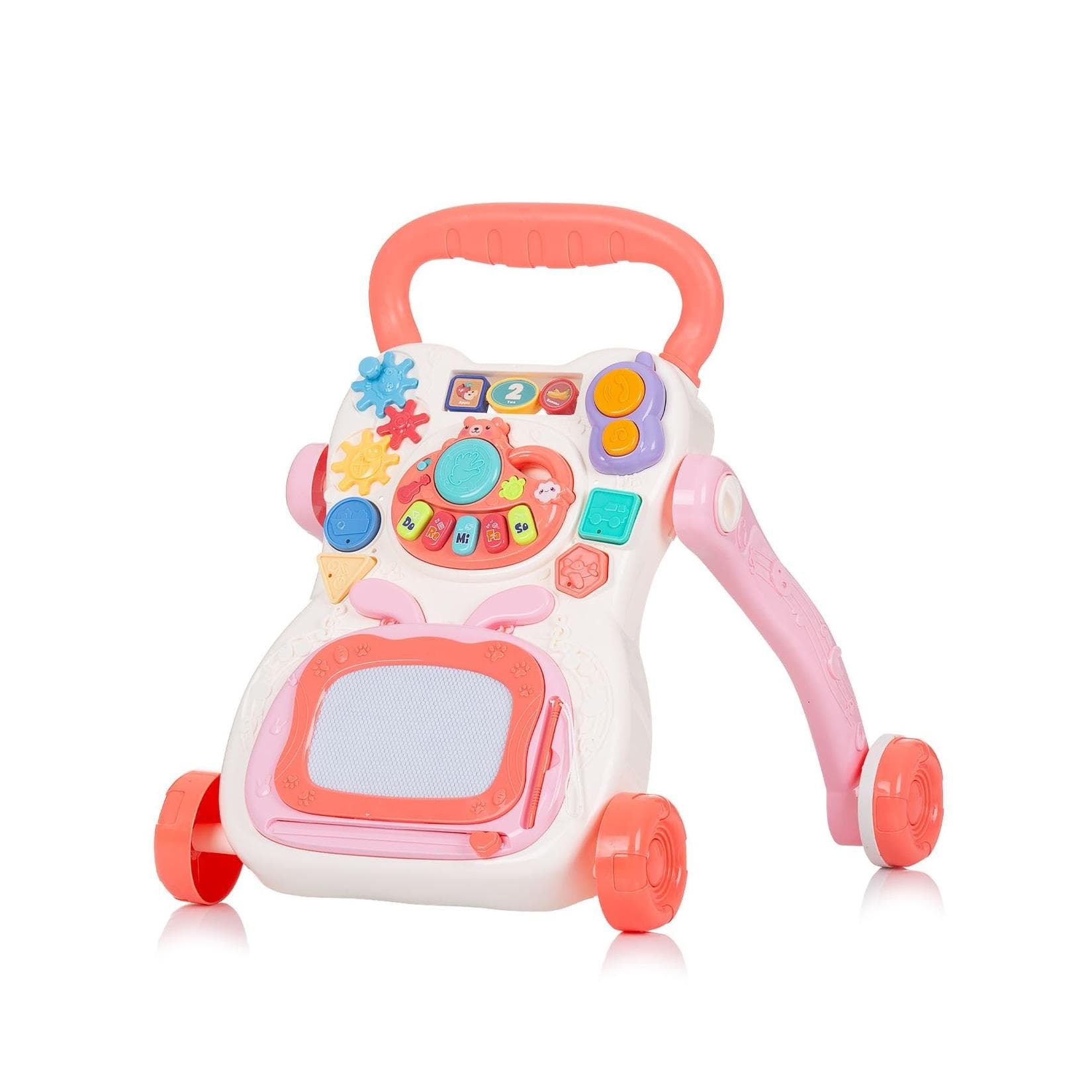 Chipolino Lauflernwagen Funny Games Pink mit Piano, Telefon & Zeichenbrett