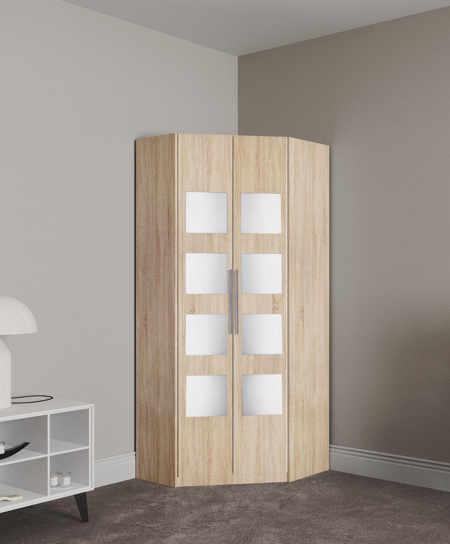 Kleiderschrank mit 8 Böden & 2 Kleiderstangen