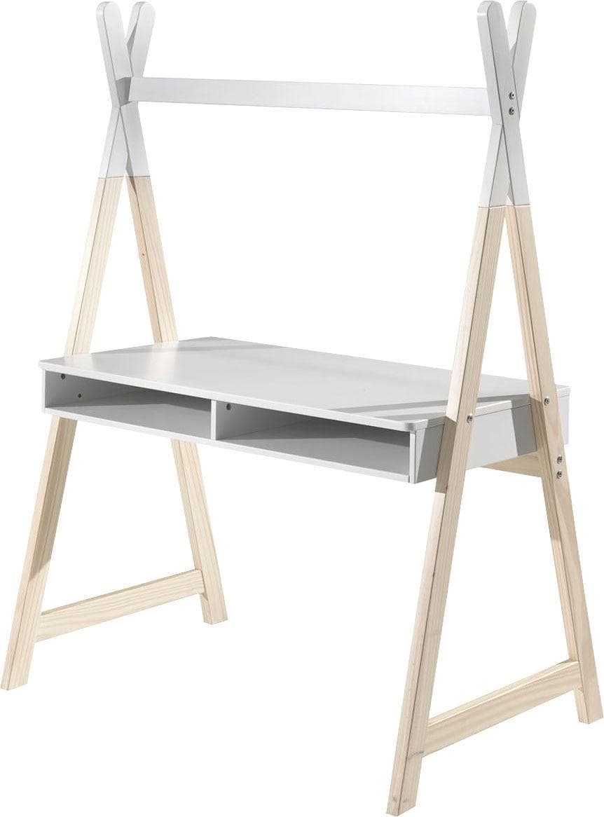Vipack Kiddy Kinderschreibtisch Tipi Optik Weiß/Natur