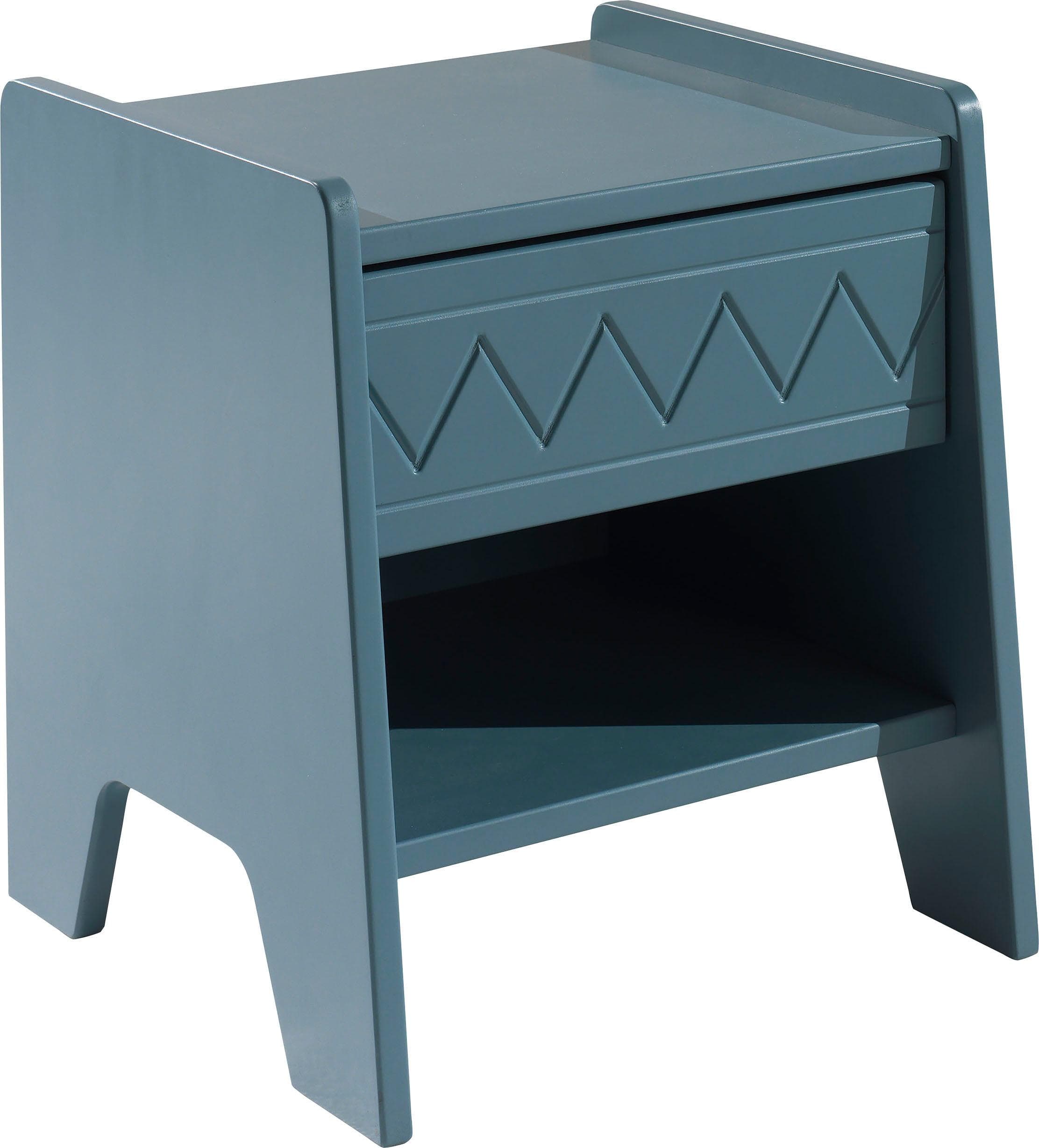 VIPACK Nachtschrank Blau mit Schublade und Fach