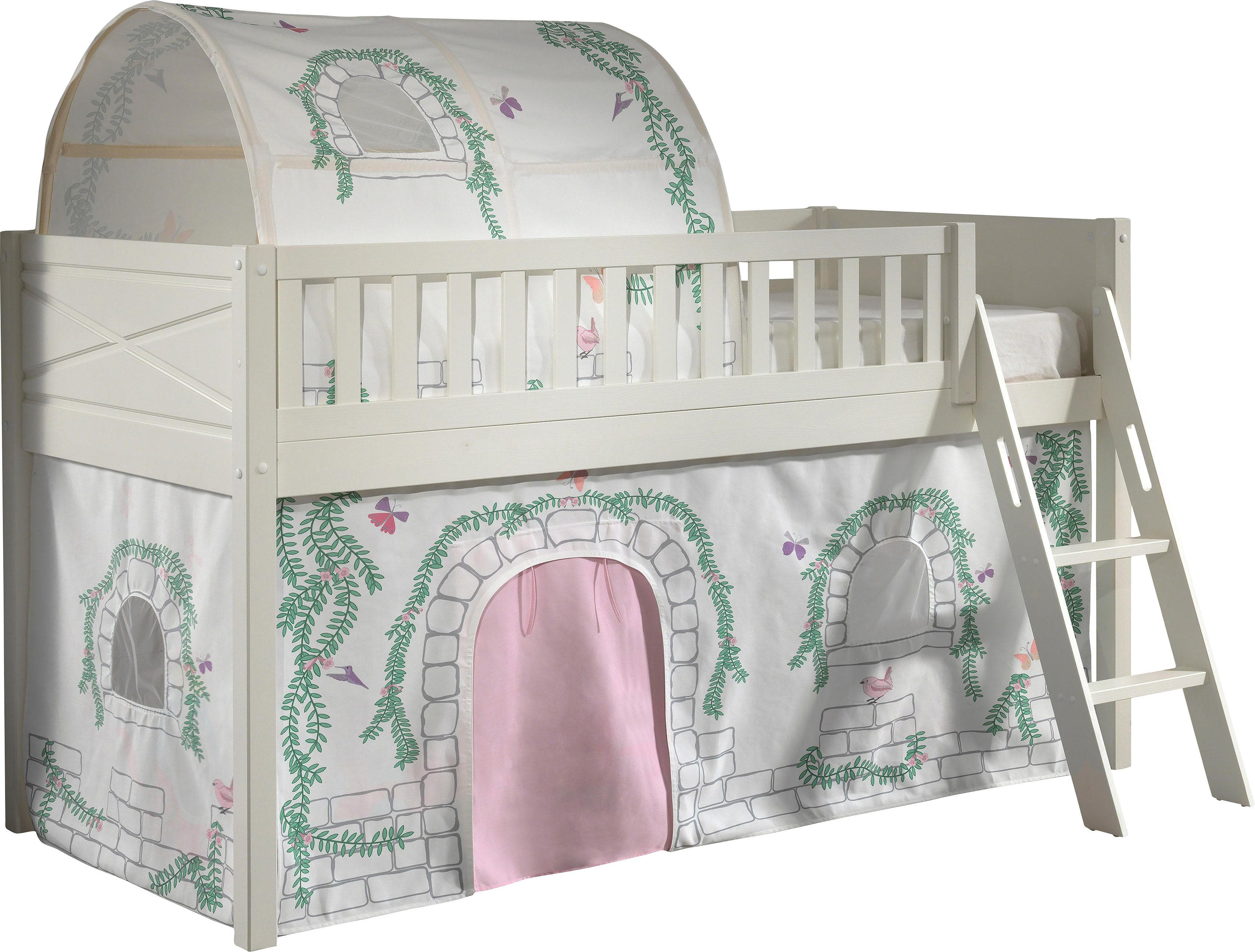 Vipack Natur24 Kinderbett SCOTTY Weiß Spielbett inkl. Lattenrost Kiefer