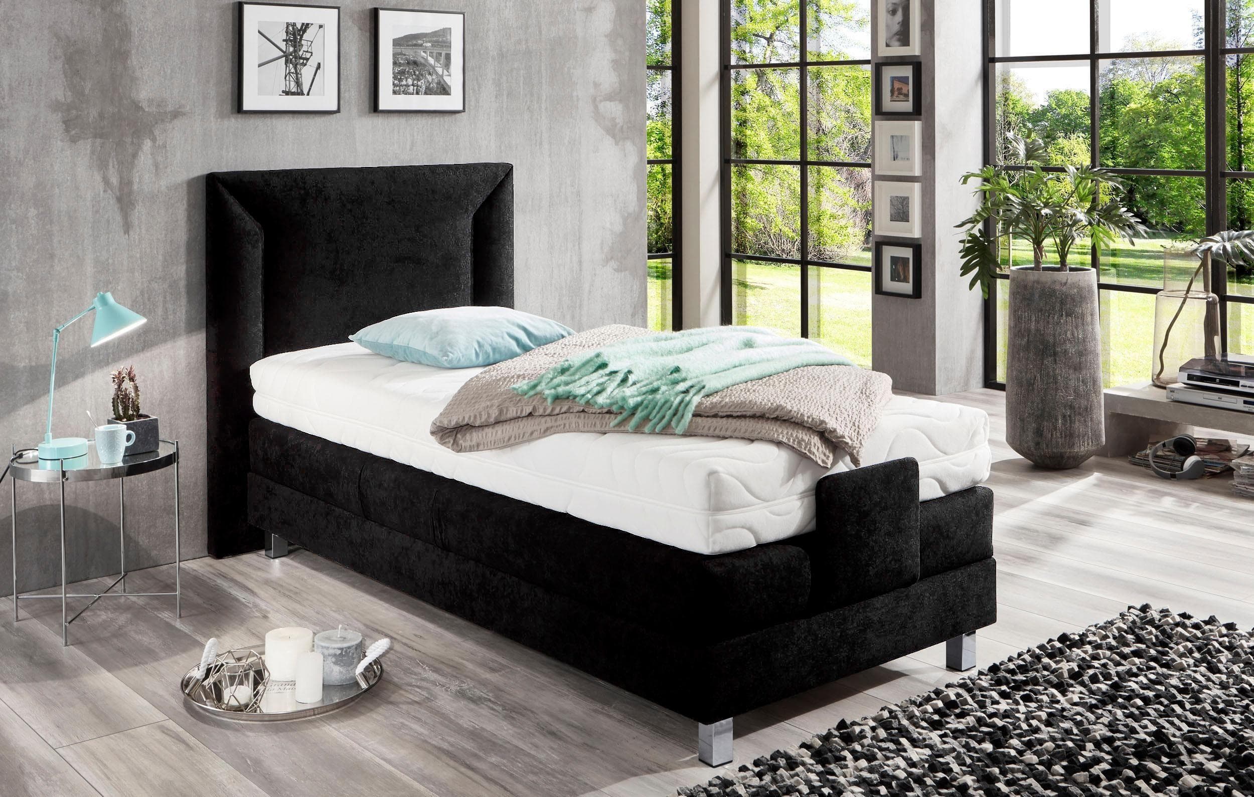 Westfalia Schlafkomfort Boxspringbett Schwarz Elektrisch Verstellbar