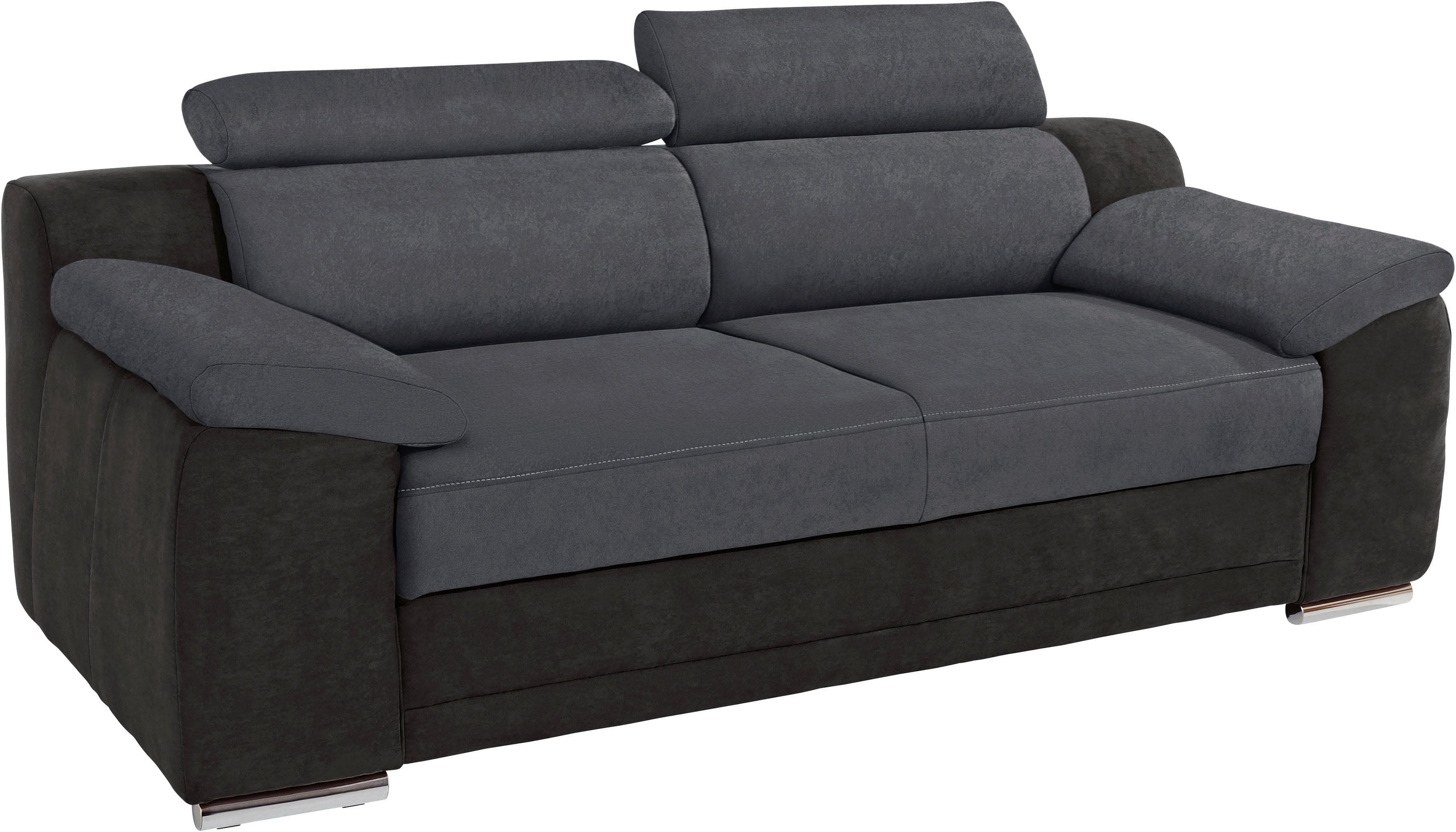 Sit & More 3-Sitzer Sofa Xenia Schwarz/Dunkelgrau