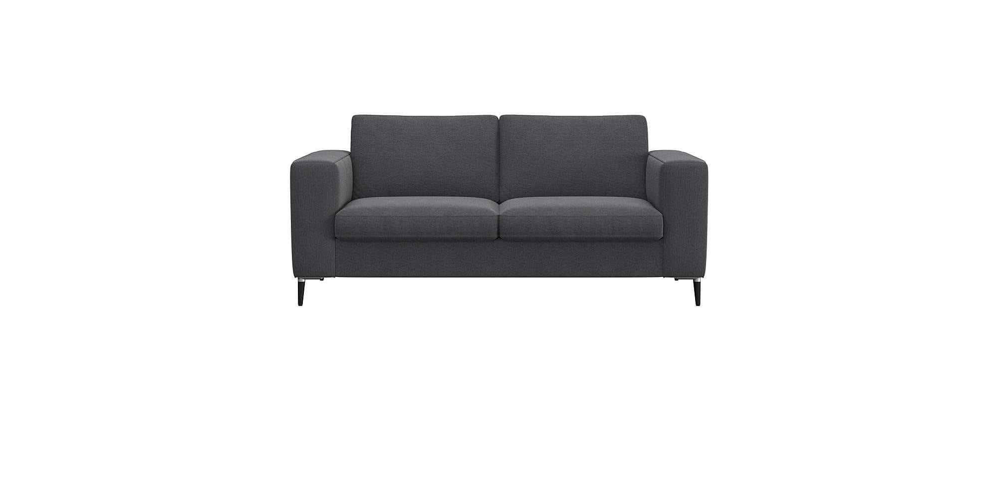 FLEXLUX 2-Sitzer Sofa Fiore Grau Alufüße