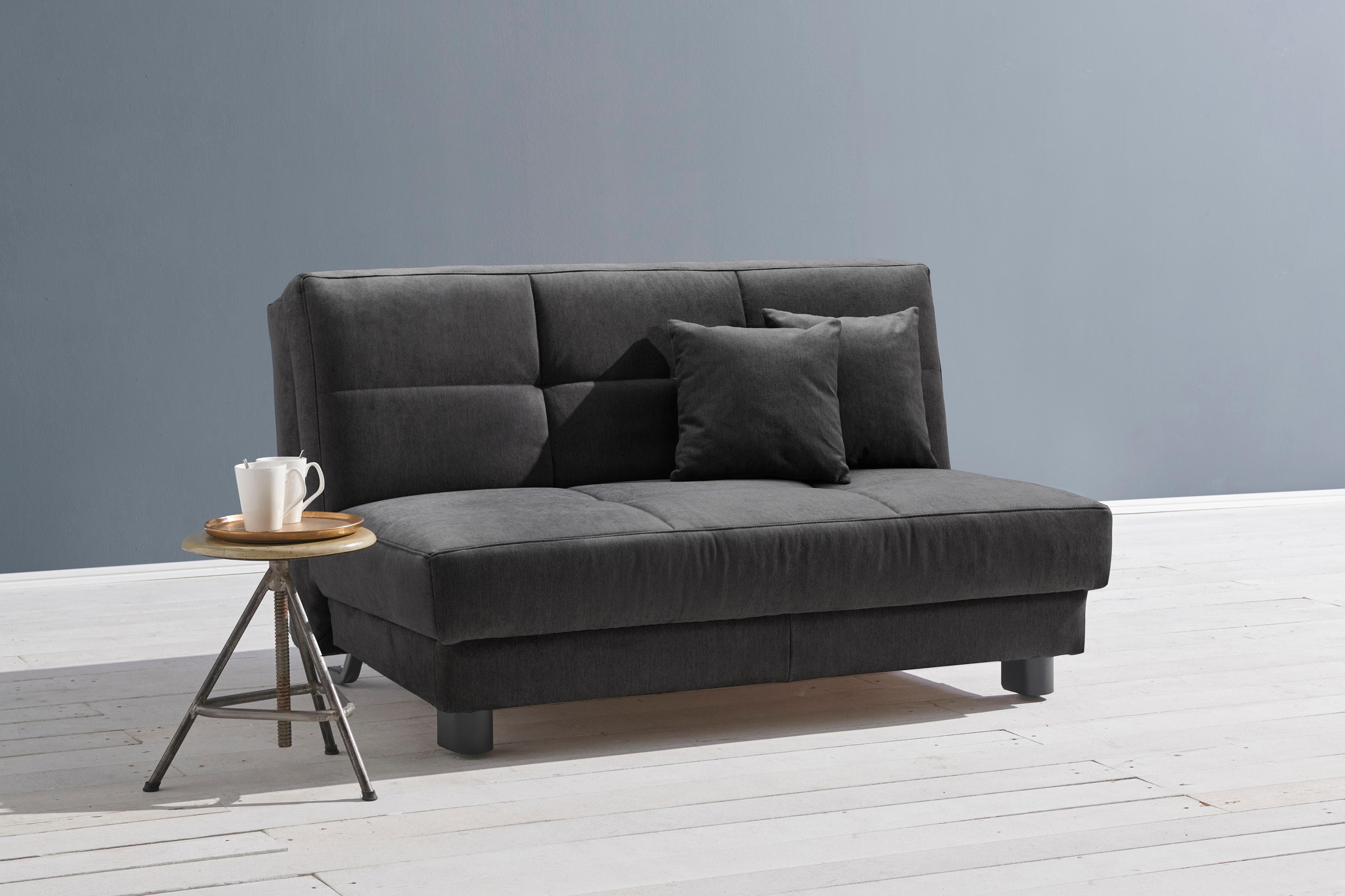 ell+ell Schlafsofa Tilda Schwarz mit Gel-Polsterung