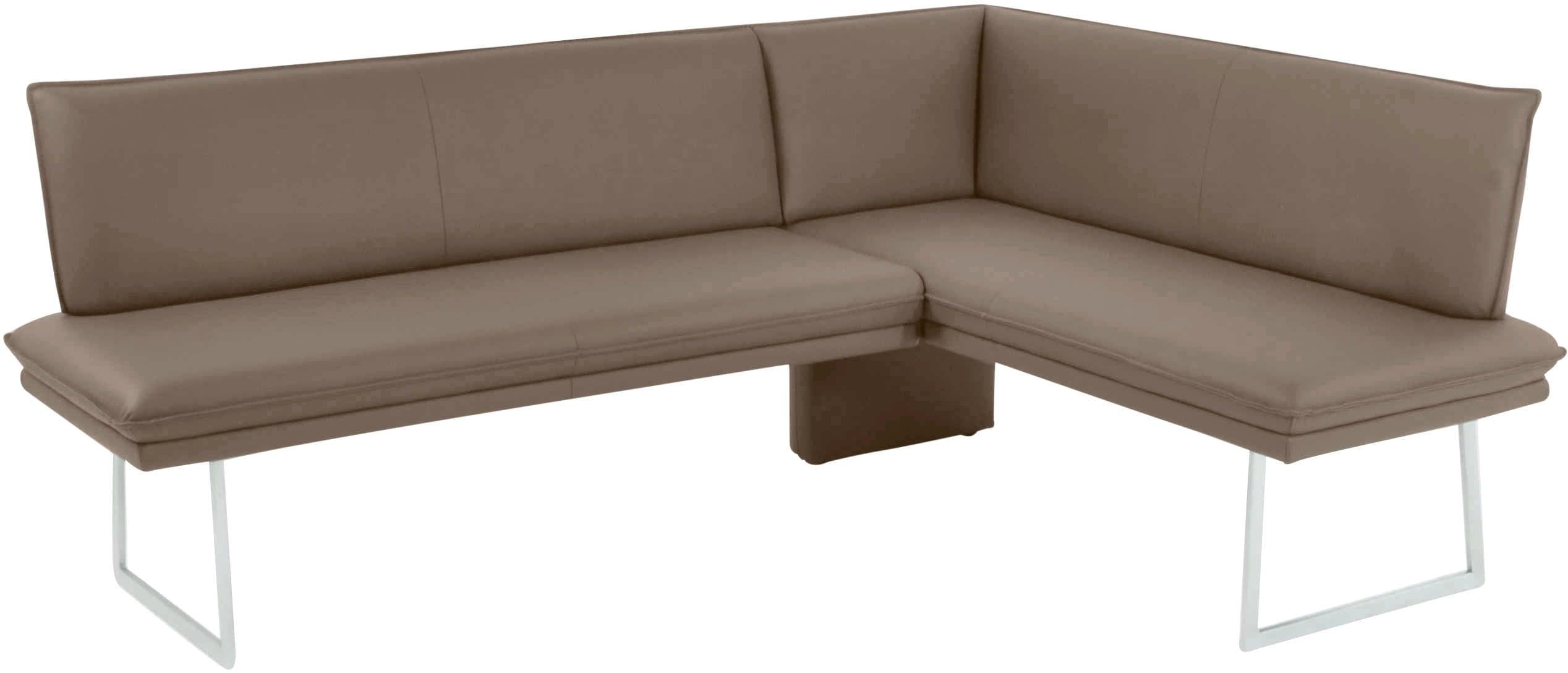 K+W Komfort & Wohnen Eckbank Grau Leder Longlife Smoke