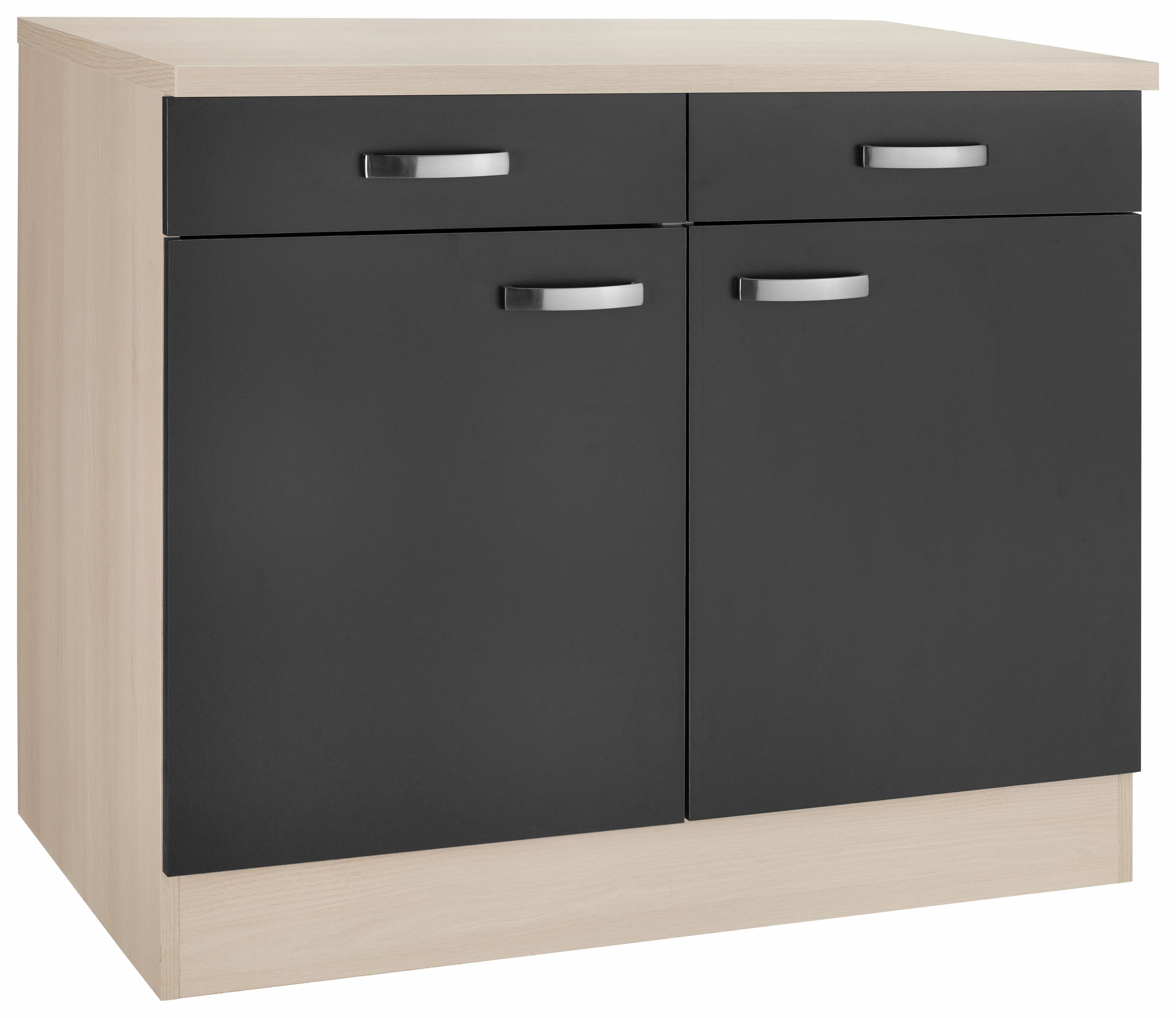 OPTIFIT Unterschrank Faro Anthrazit 100cm mit Metallgriffen