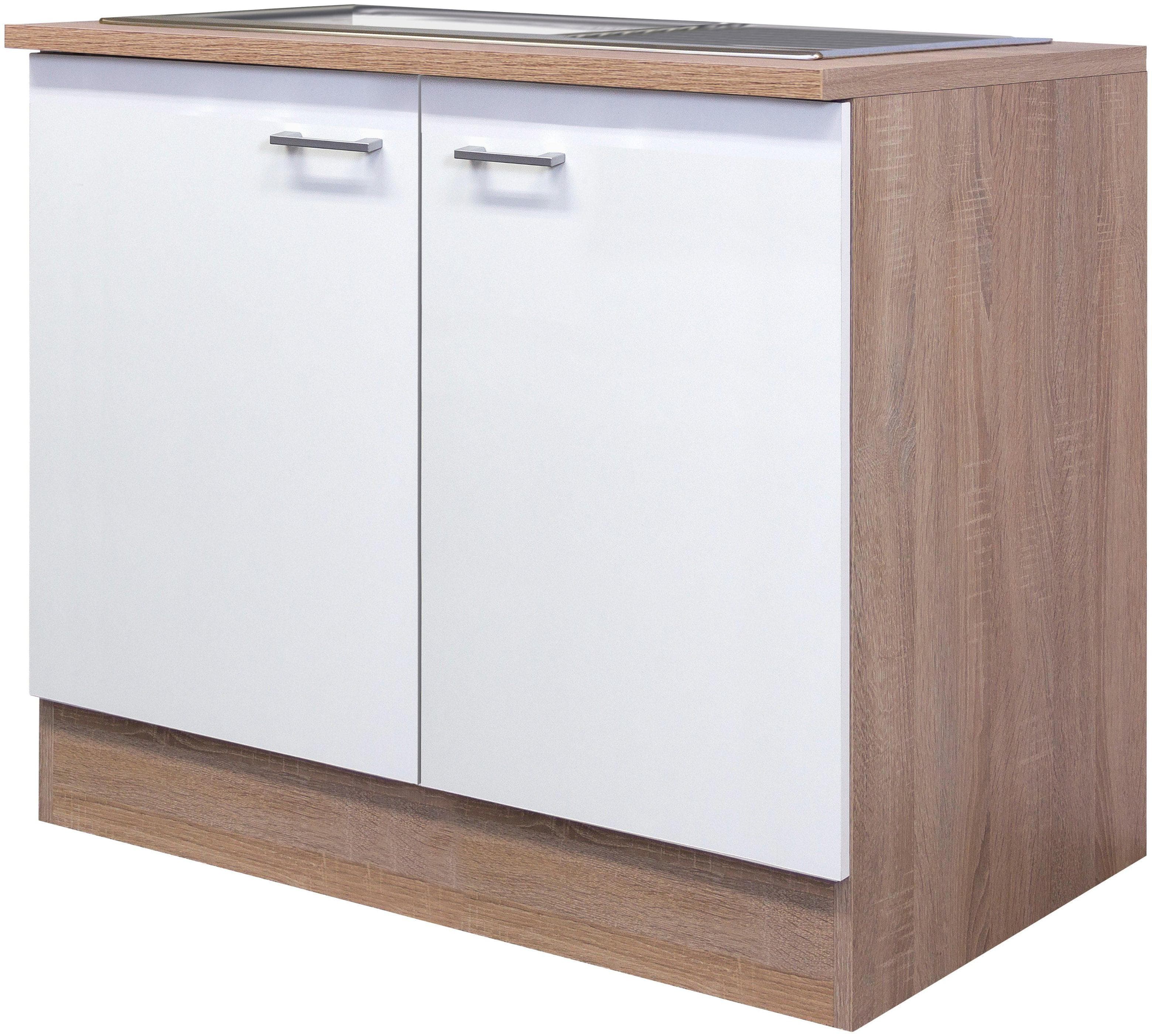 Flex-Well Spülenschrank Samoa Weiß Modernes Design