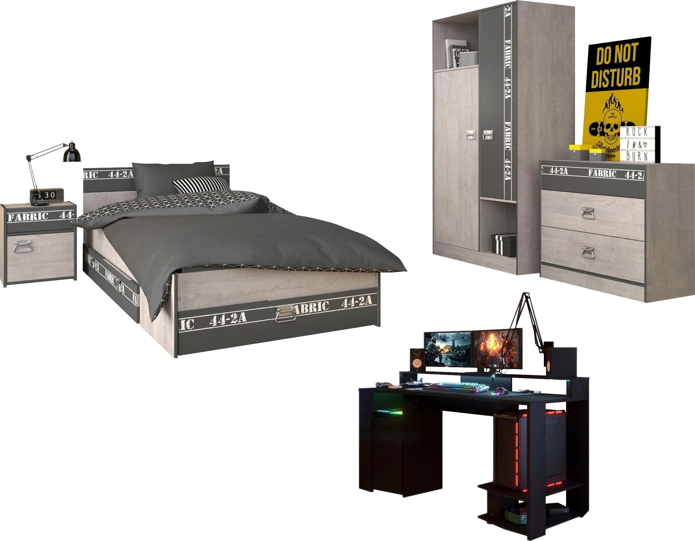 Jugendzimmer-Set Fabric mit RGB LED-Beleuchtung