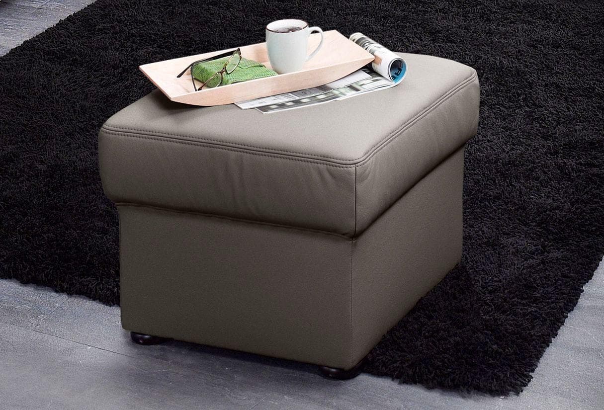 SIT & MORE Hocker Bansin Grau Leder Kunstleder Polsterhocker