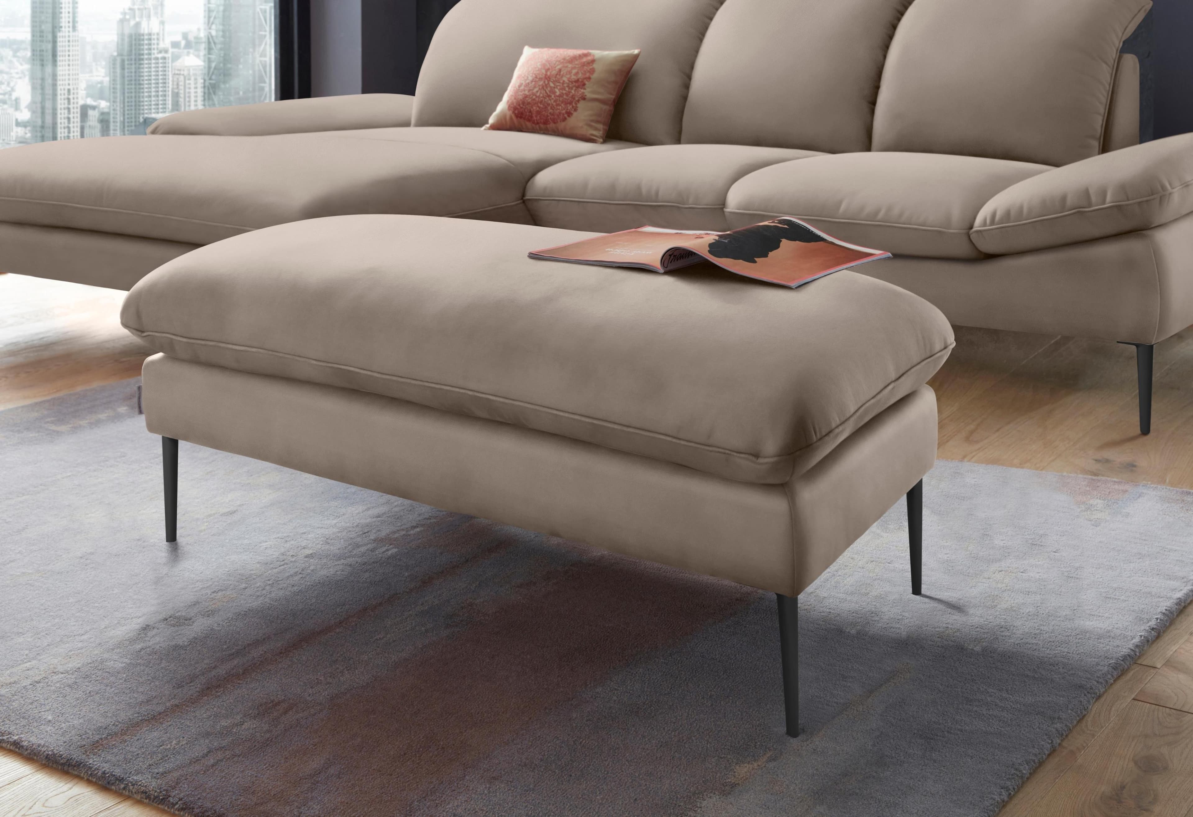 W.SCHILLIG Hocker enjoy&MORE Braun Leder Schwarz
