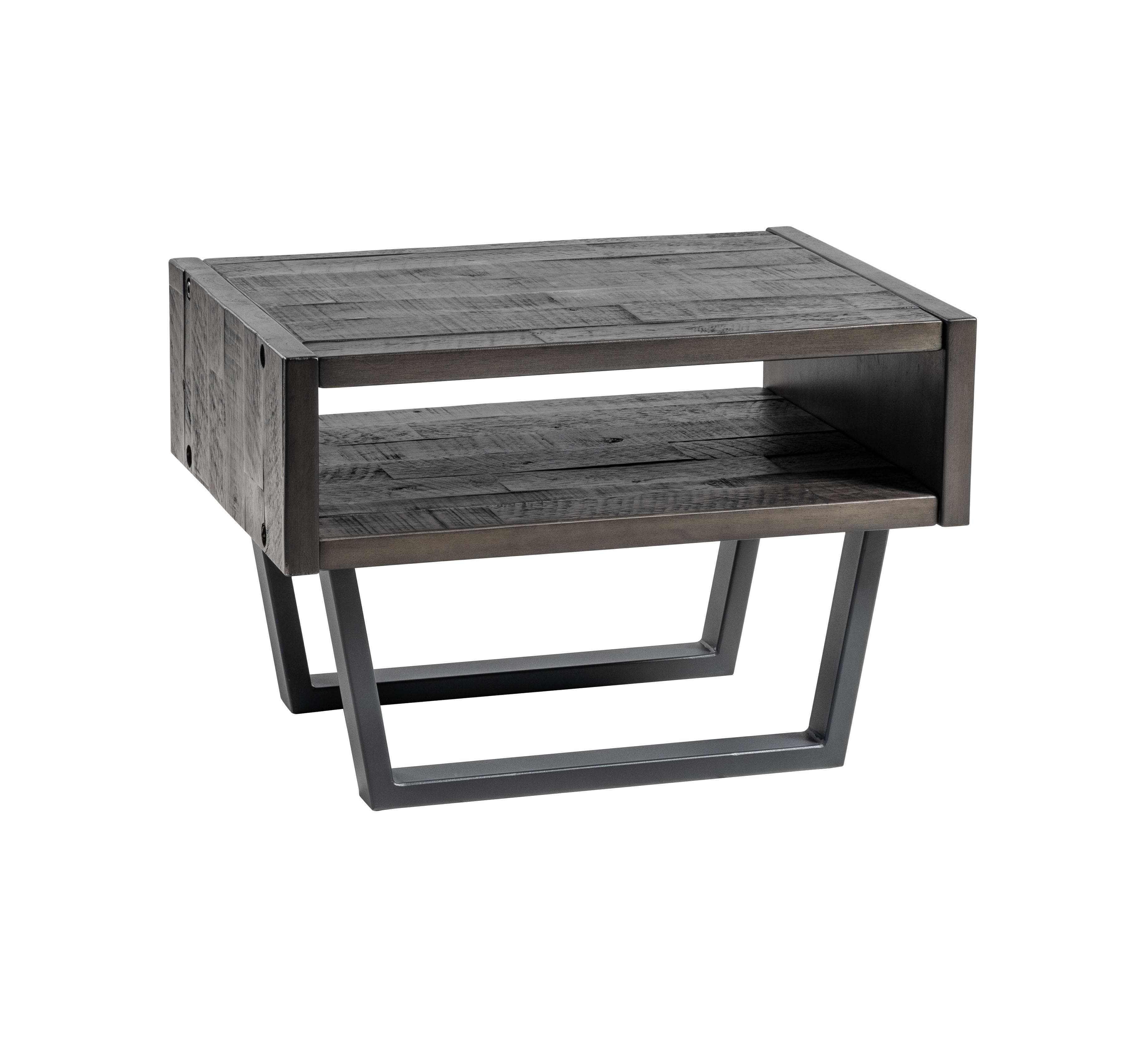 Nachttisch HASENA Jesa Grau Industrial-Loft Akazie massiv