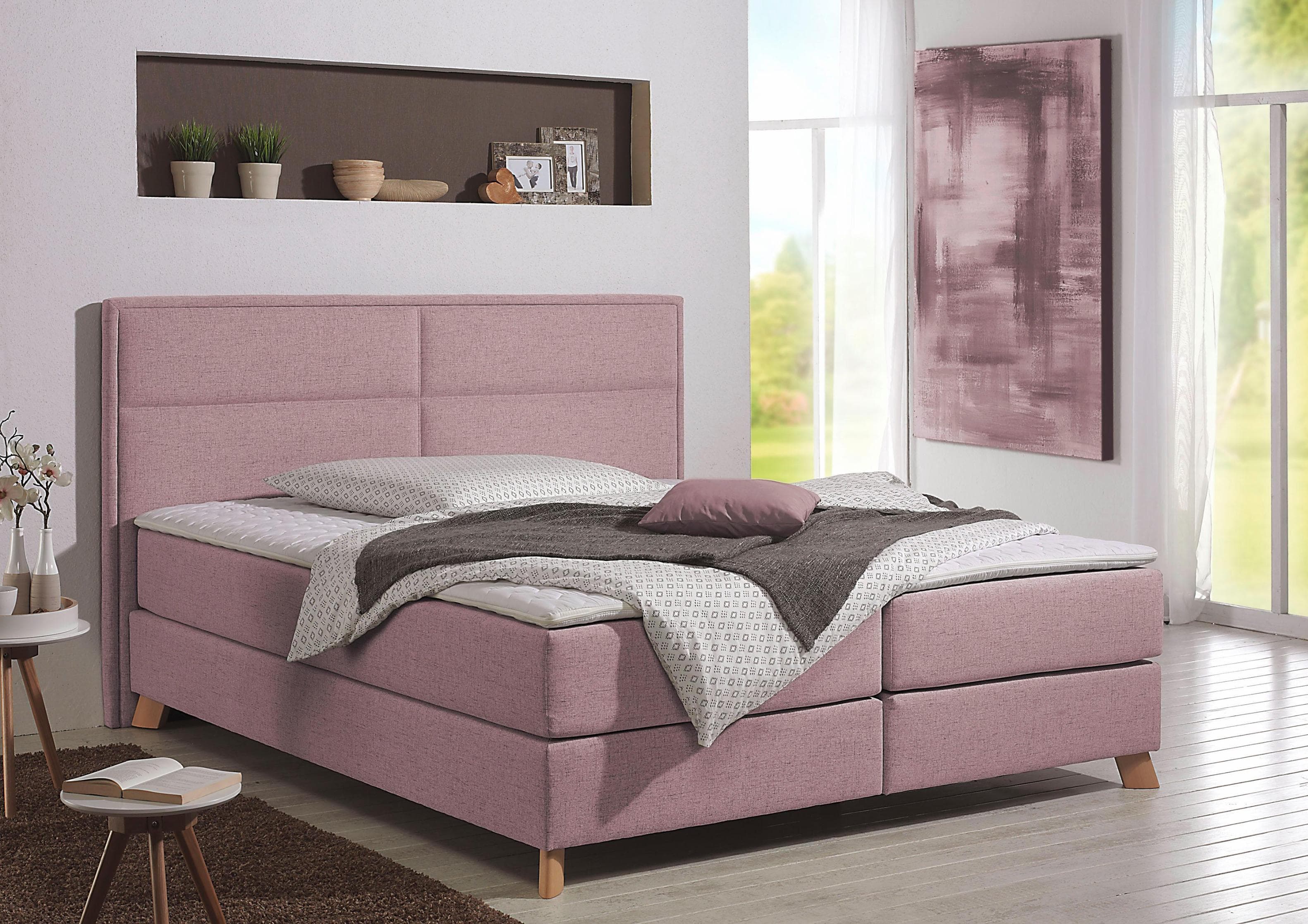 Home Affaire Boxspringbett Caira Rosa mit Topper