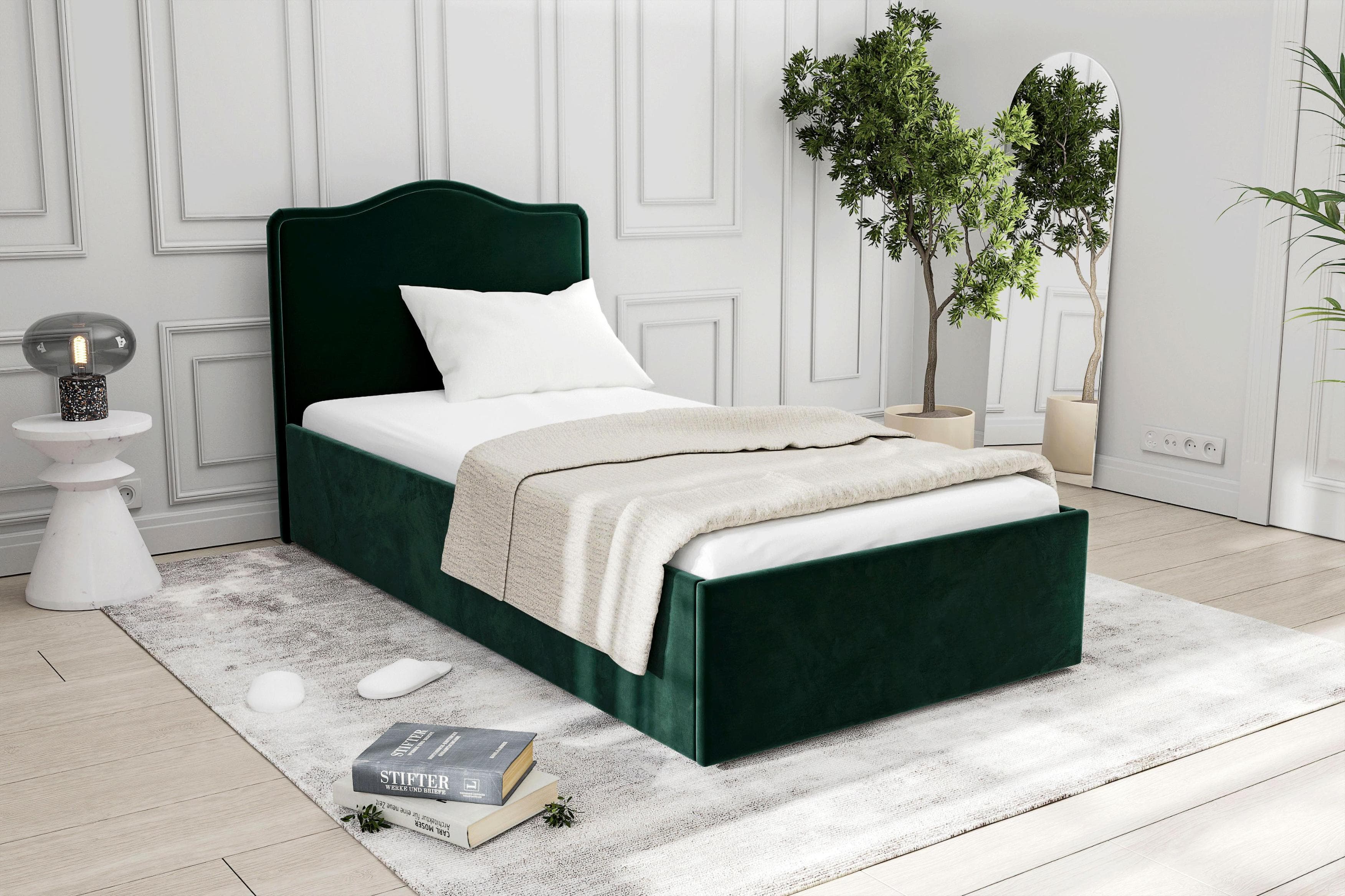Westfalia Schlafkomfort Polsterbett Graz Moosgrün Samtvelours