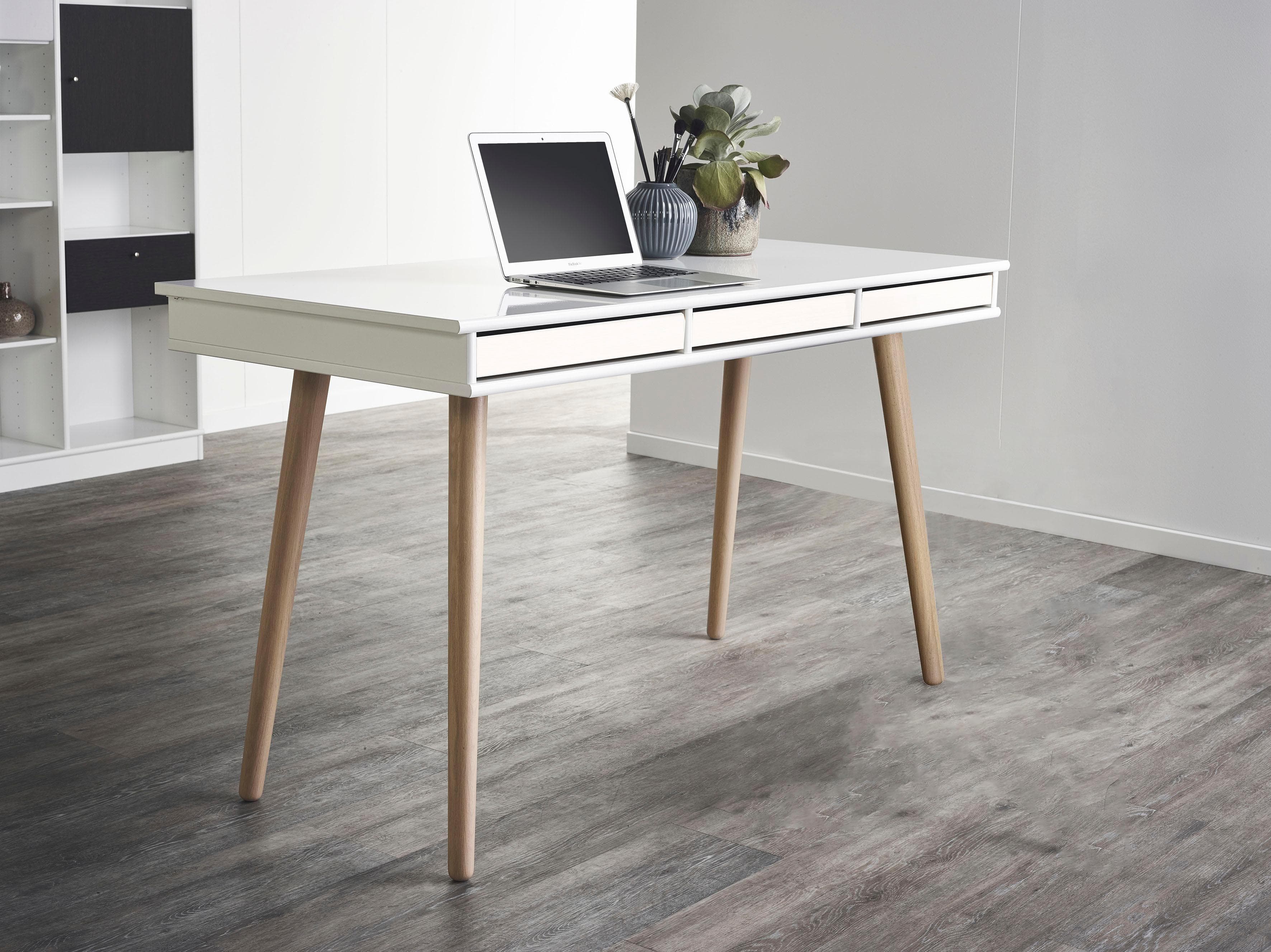 Hammel Furniture Mistral Schreibtisch Weiß Eiche 137cm
