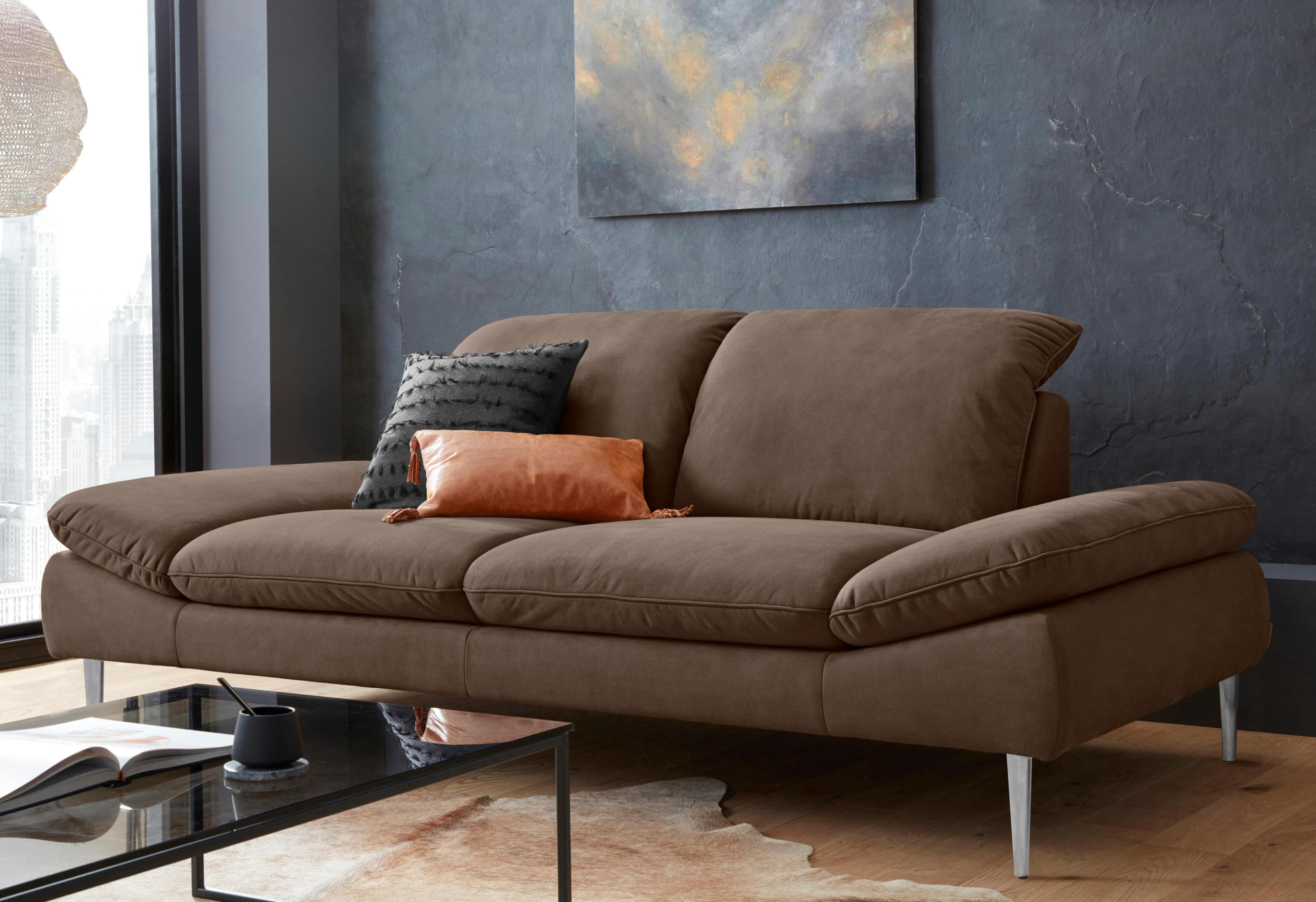 W.SCHILLIG enjoy&MORE 2,5-Sitzer Sofa Braun Stoff mit Sitztiefenverstellung