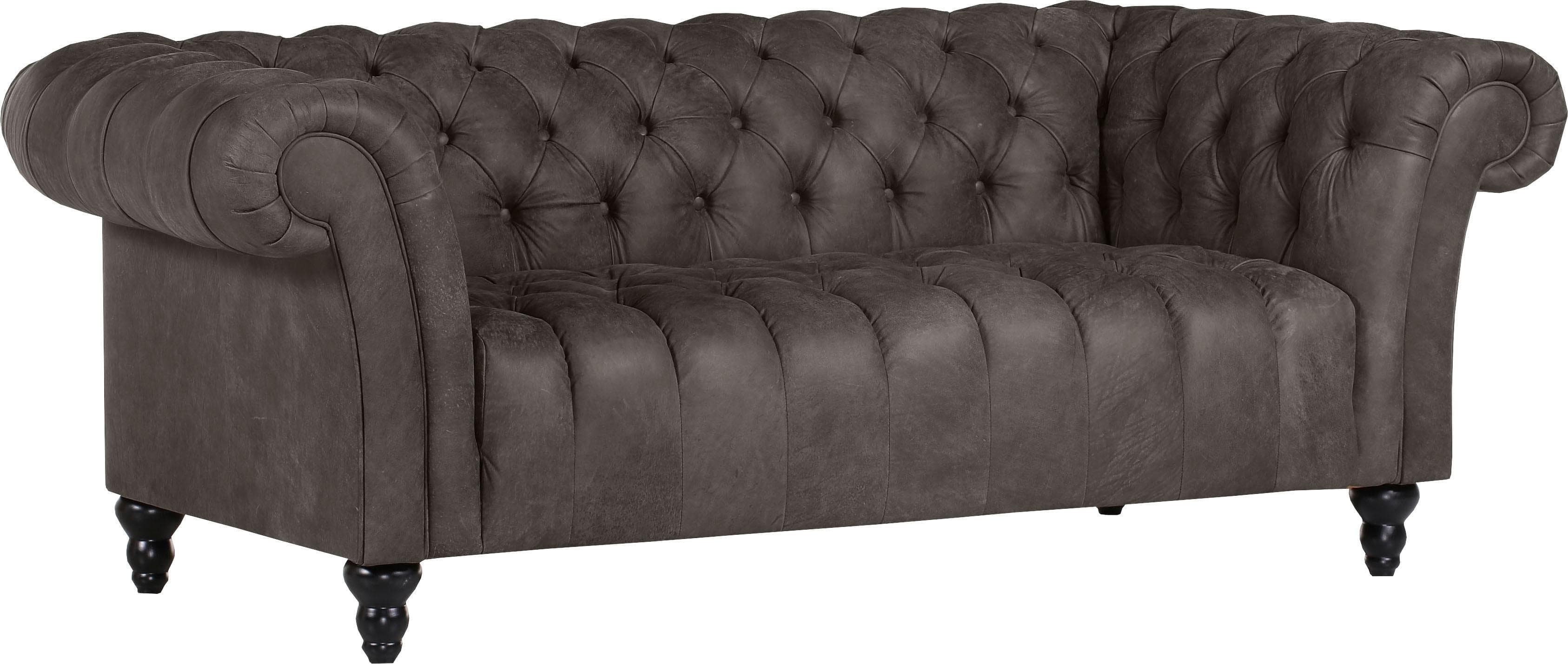 GUTMANN FACTORY 3-Sitzer Sofa Amazonas Grau Chesterfield Optik
