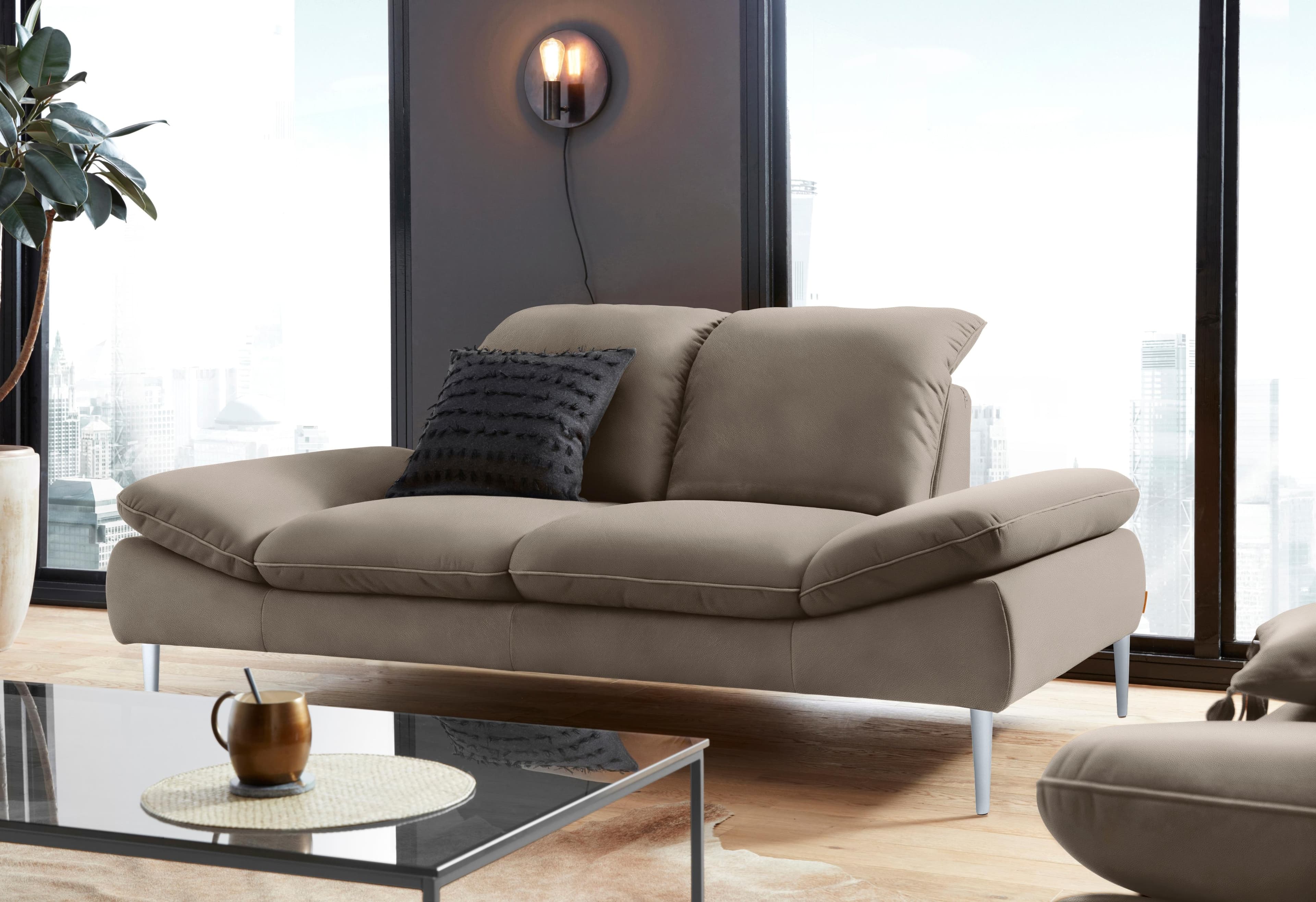 W.SCHILLIG enjoy&MORE 2-Sitzer Sofa mit Sitztiefenverstellung und Chrom-Füßen