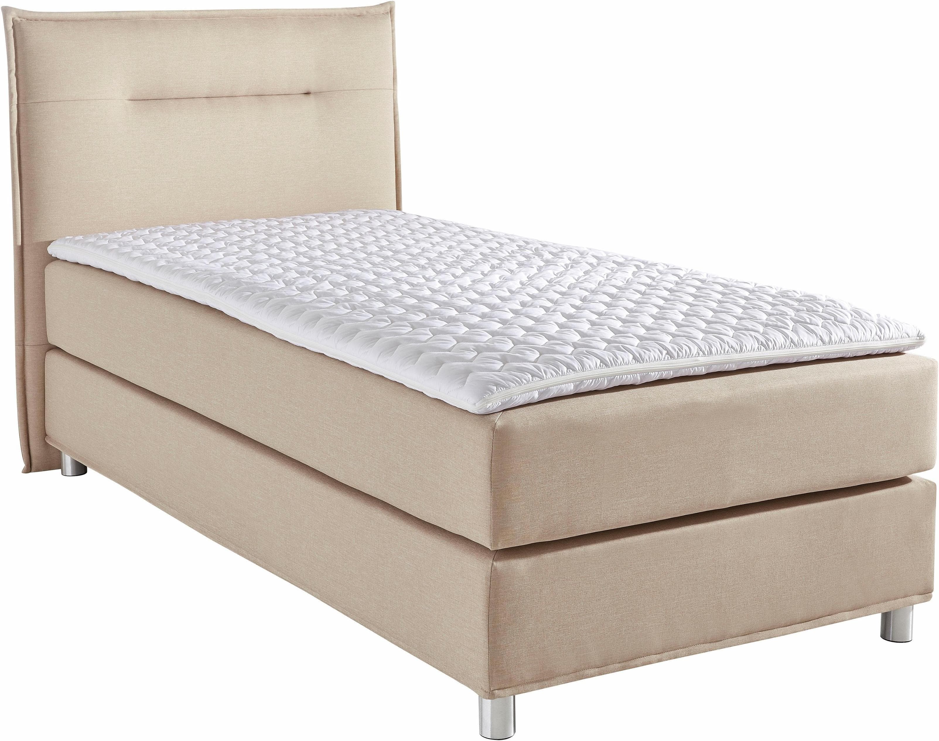 Boxspringbett MAINTAL Beige Tonnentaschen-Federkernmatratze H3