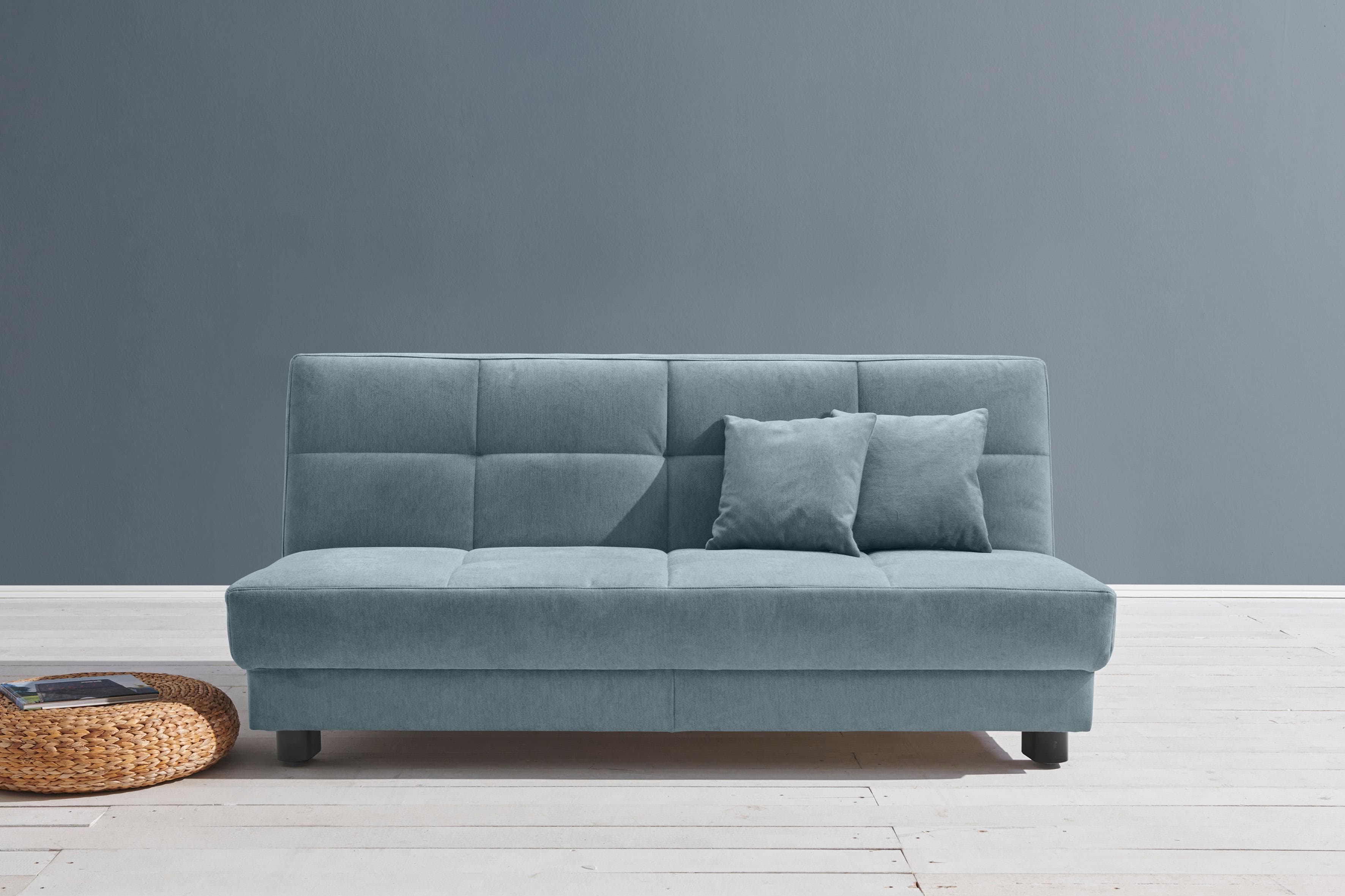 Schlafsofa ELL + ELL Tilda hellblau mit Liegefläche