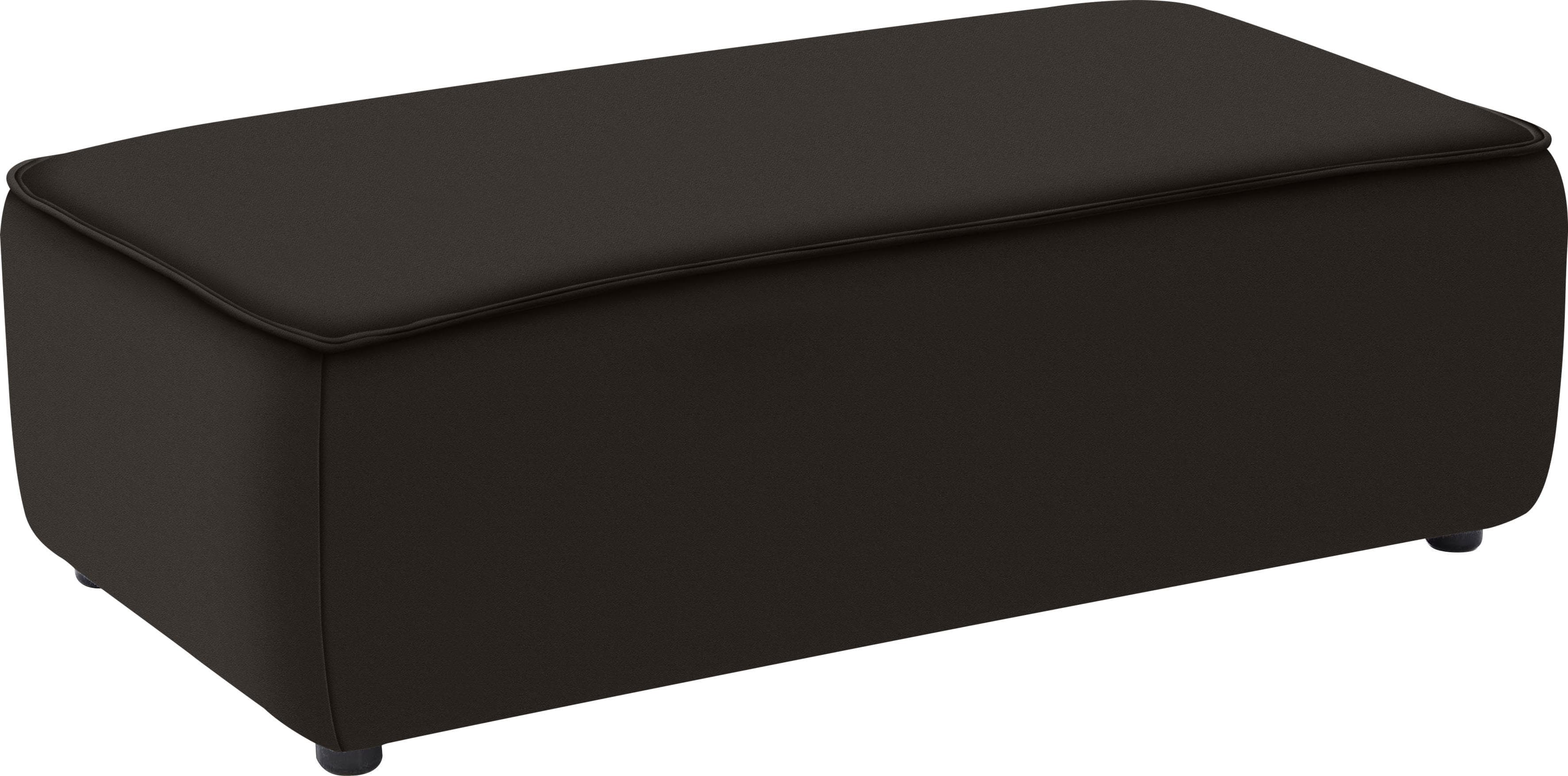 W.SCHILLIG Hocker around-the-block Braun Leder