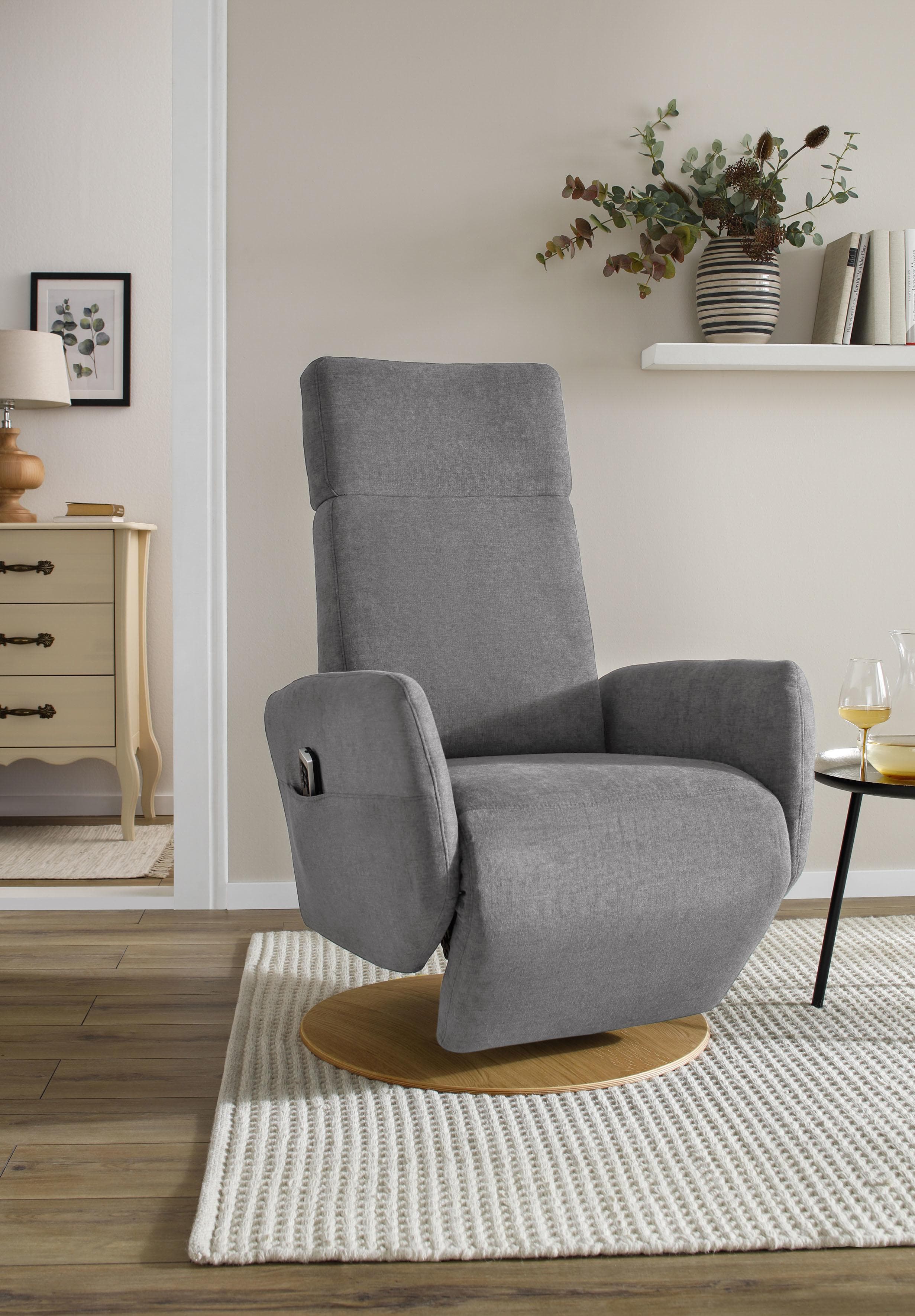 SIT & MORE TV-Sessel Kobra Grau mit Drehfunktion