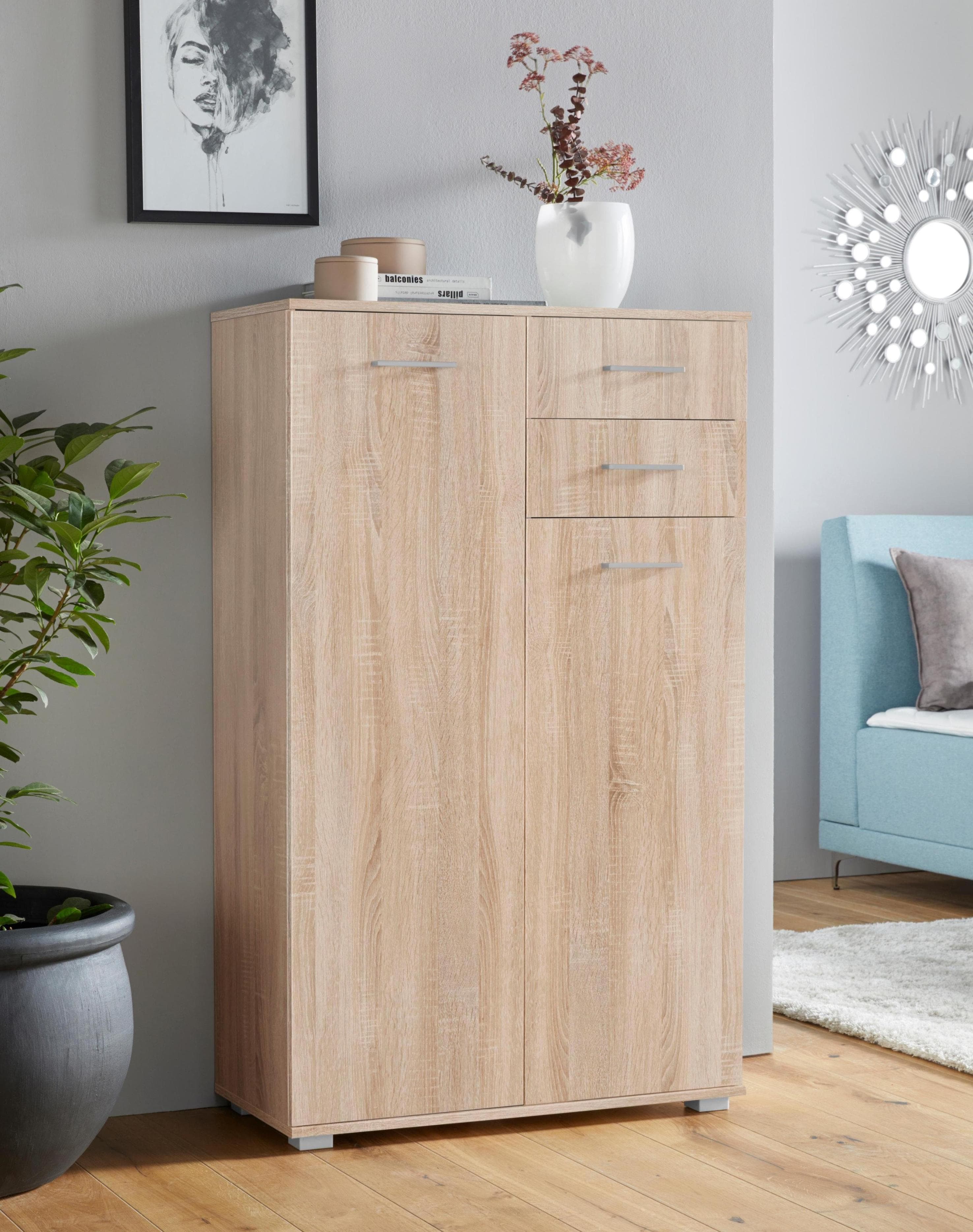 PRIESS Kombikommode - Moderne Schrankkommode mit Drehtüren und Schubkästen