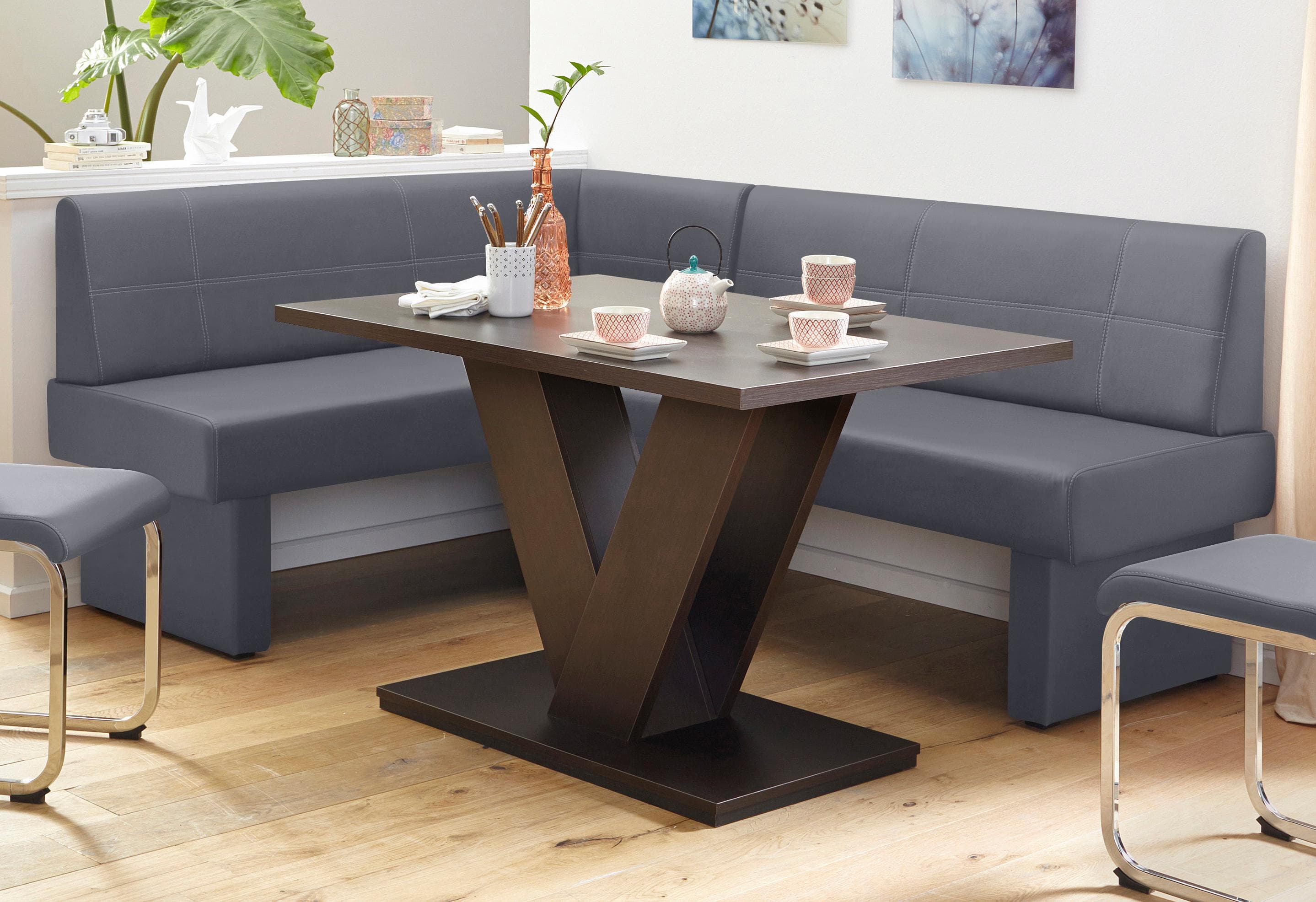 Home Affaire Eckbank Grau Kunstleder Gepolstert