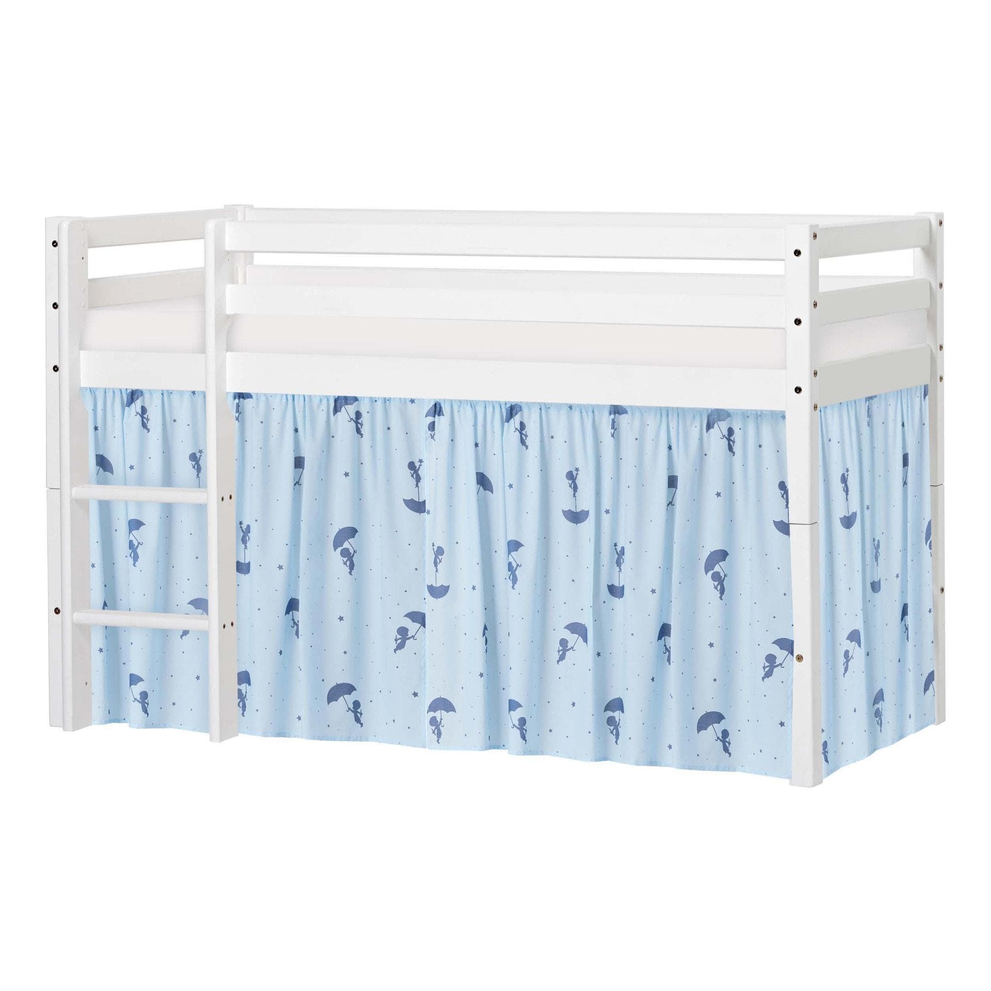 Hoppekids ECO Dream Spielbett Weiss/Blau mit Vorhang und Matratze