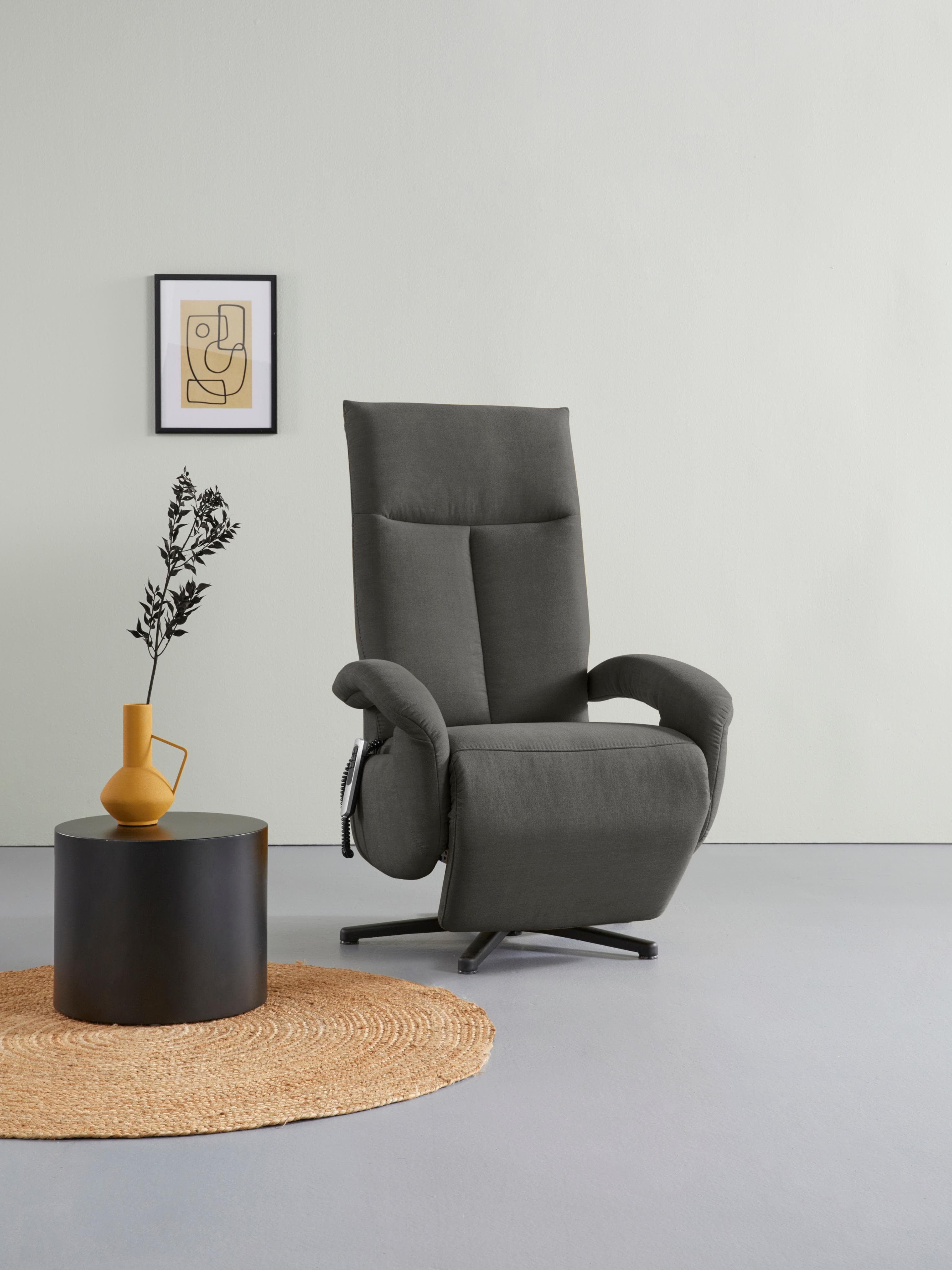 TV-Sessel SIT & MORE Tycoon Grau Elektrisch Verstellbar mit Akku
