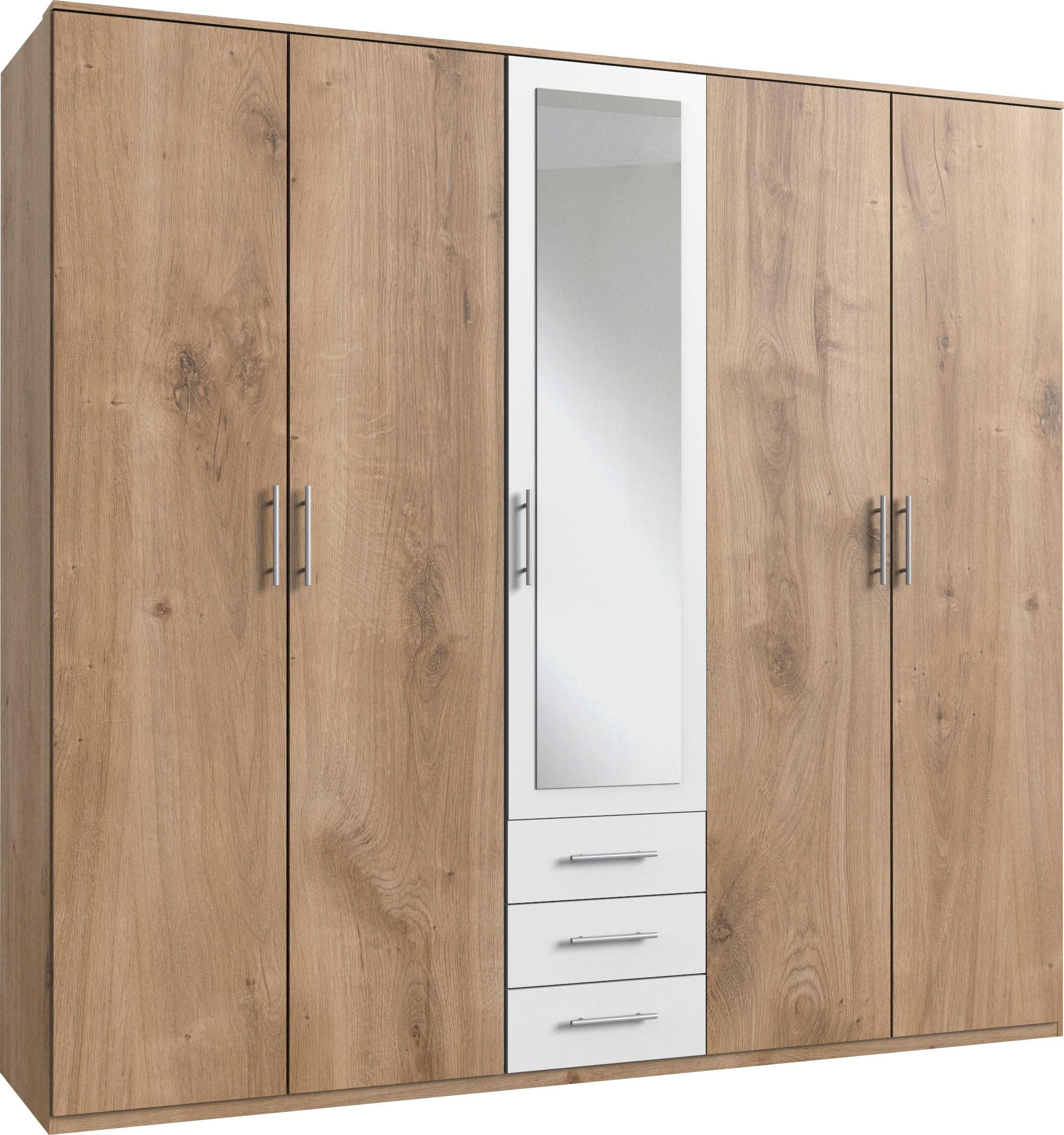 WIMEX Kleiderschrank Ben 5-türig Braun/Weiß