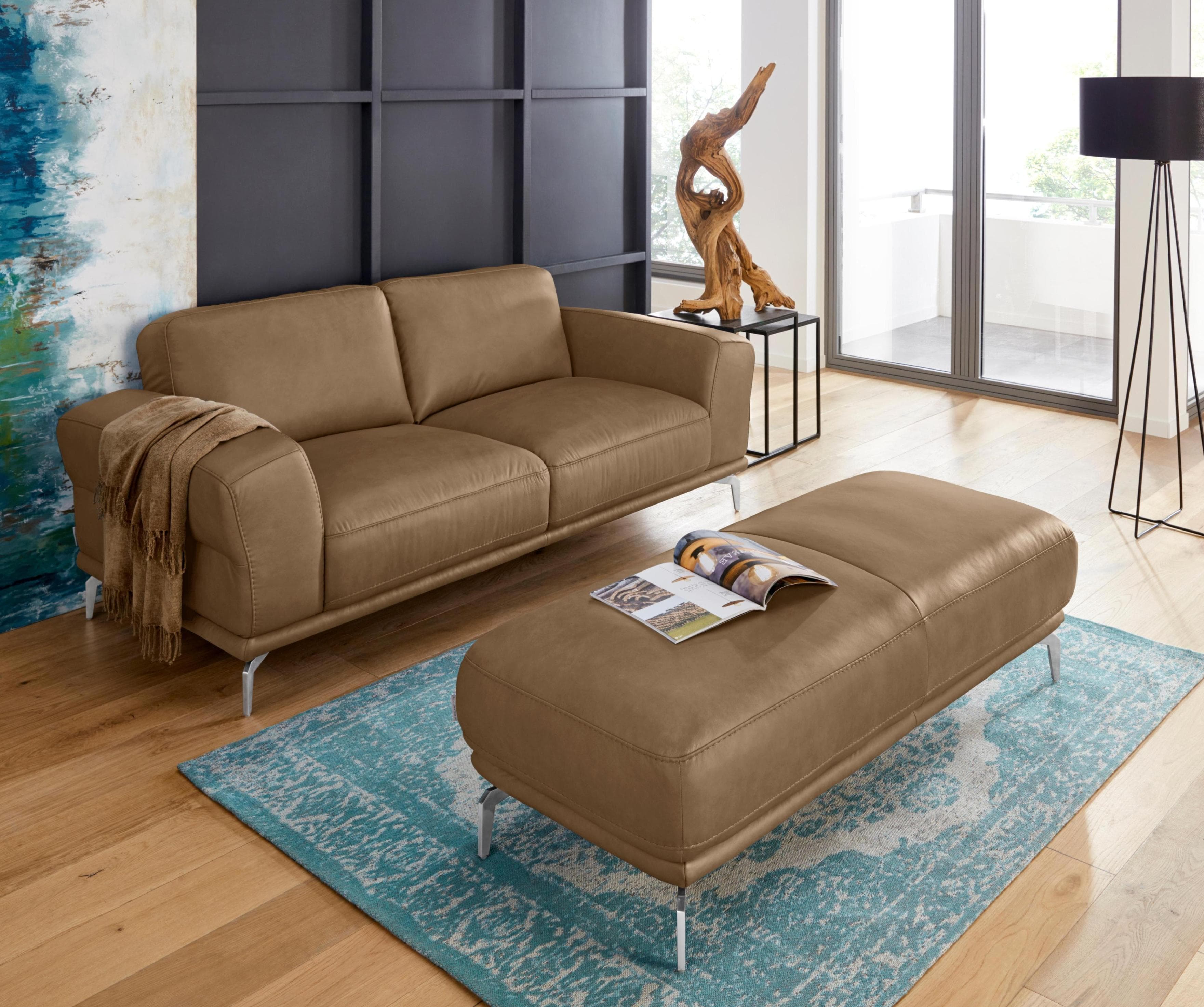 W.SCHILLIG 2-Sitzer Sofa Montanaa Braun Leder Vintage-Look