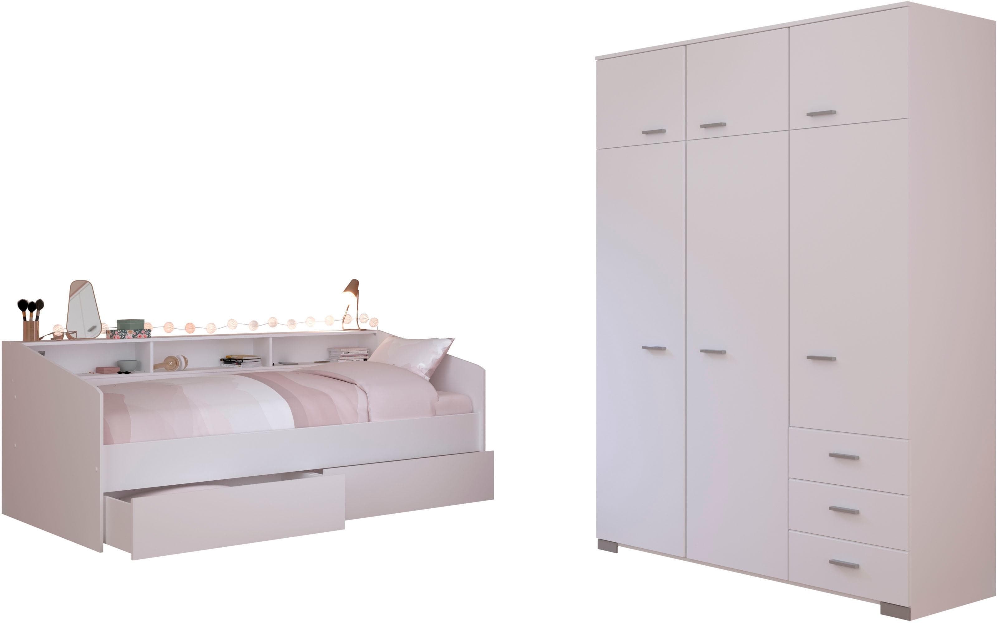 Parisot Jugendzimmer-Set Sleep 43 Weiß 3-tlg. mit Stauraumbett