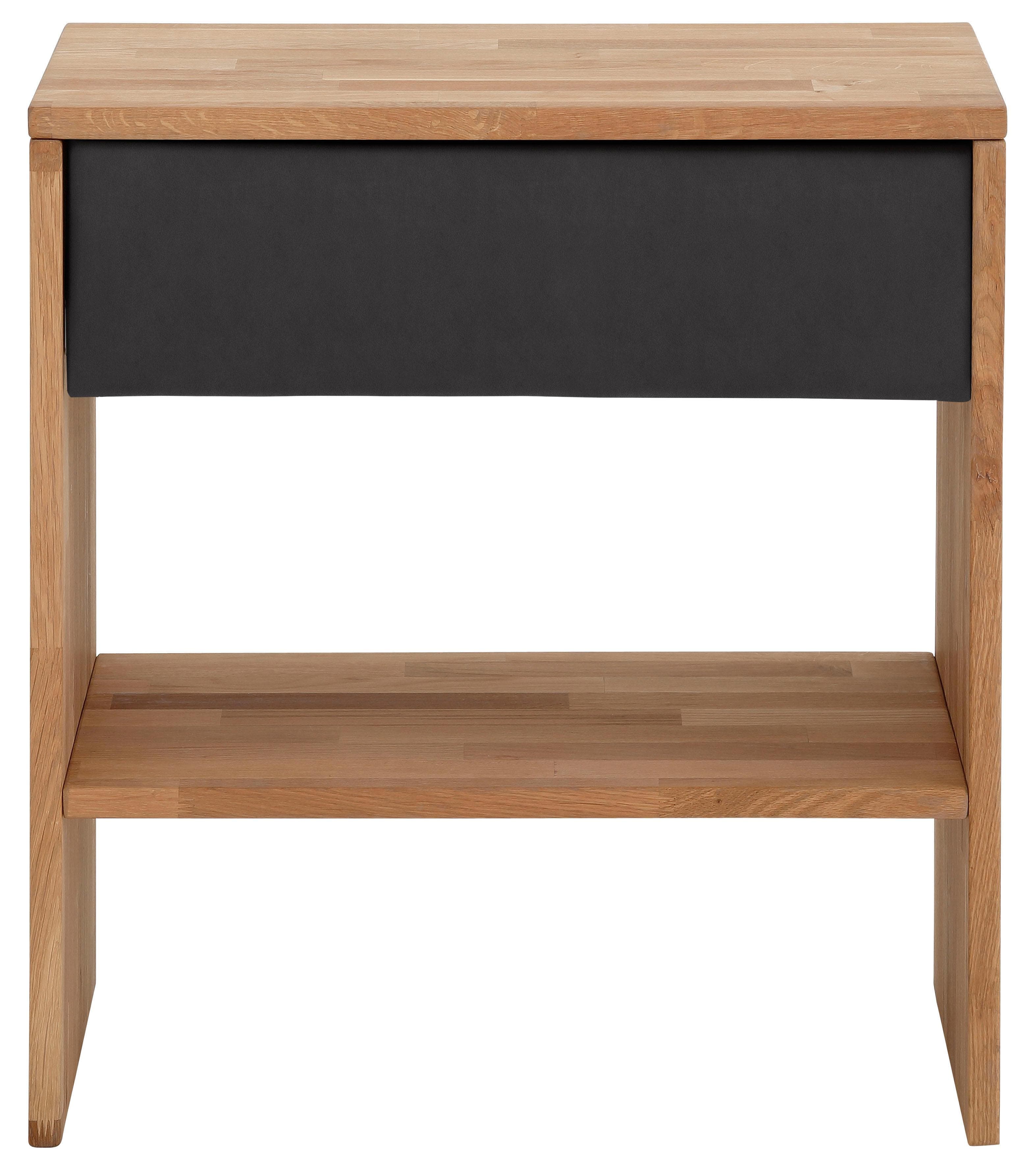 HOME AFFAIRE Nachttisch Cavan Grau Natur Eiche Massivholz