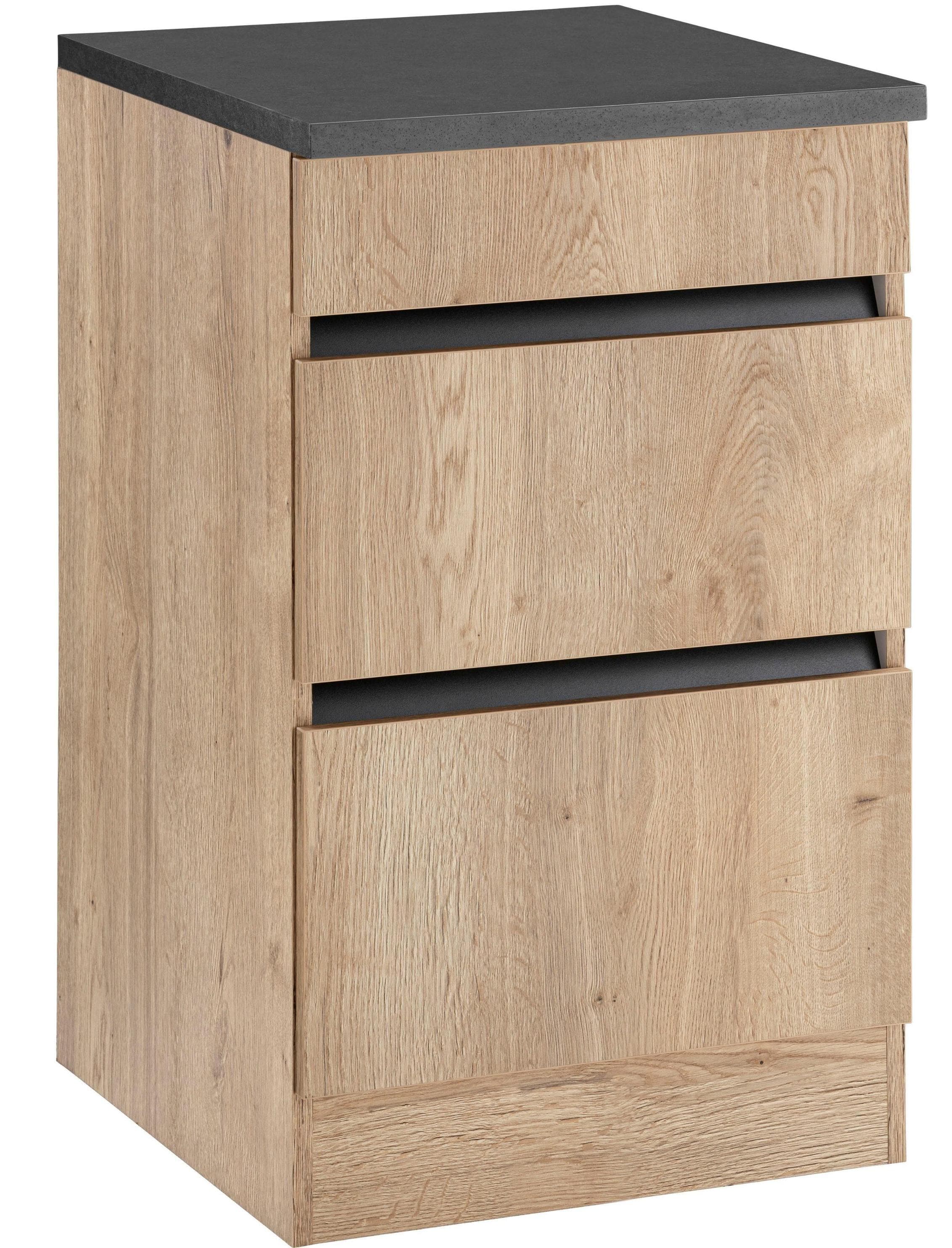 OPTIFIT Roth Unterschrank Wildeichefarben Anthrazit 3 Schubladen