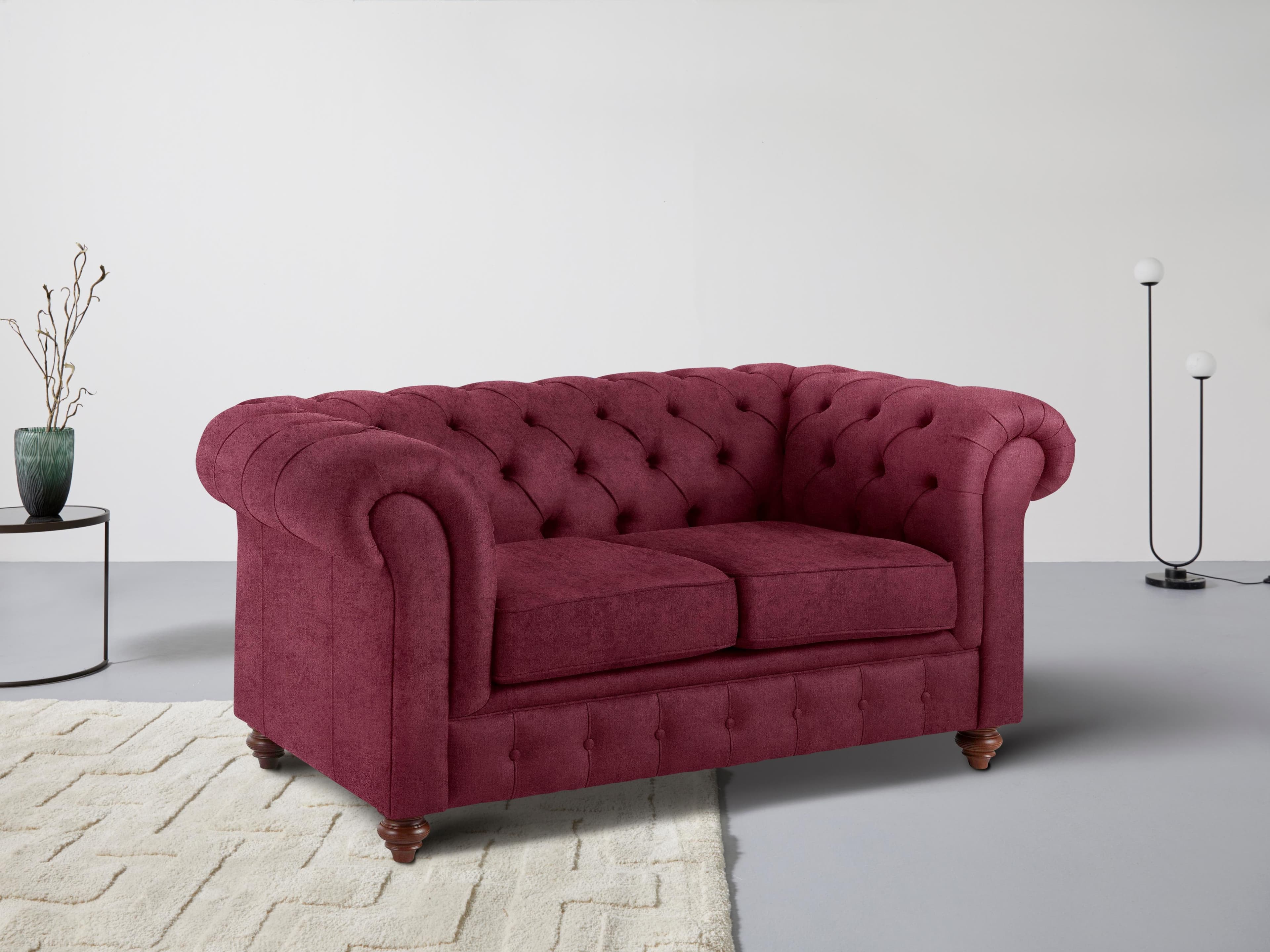 2-Sitzer Chesterfield Sofa mit Knopfheftung - Lederoption