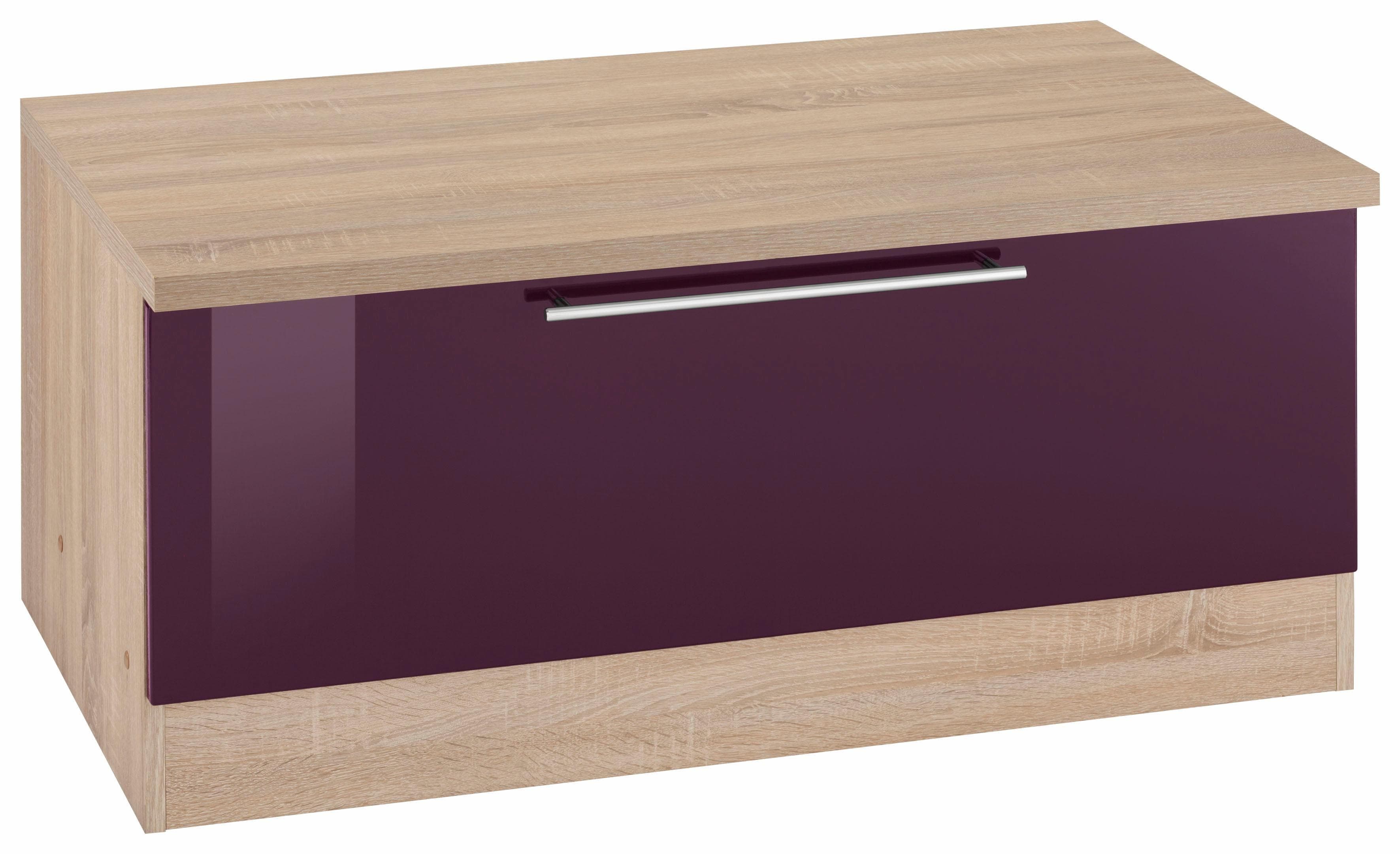 Sitzbank KS-Samos von Kochstation Aubergine Hochglanz Eiche Sonoma