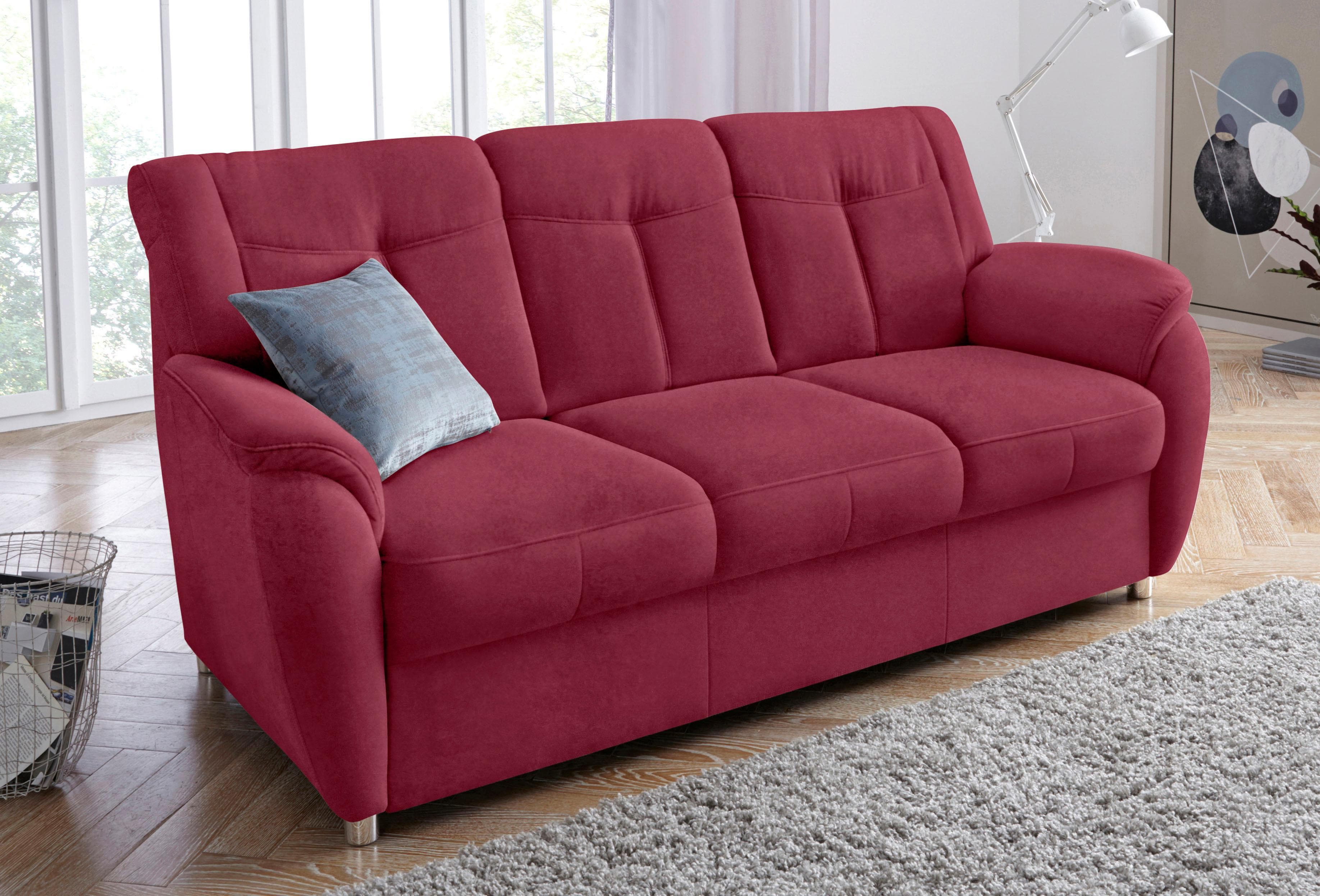 Sit & More 3-Sitzer Sofa Sonoma Bordeaux Luxus-Microfaser